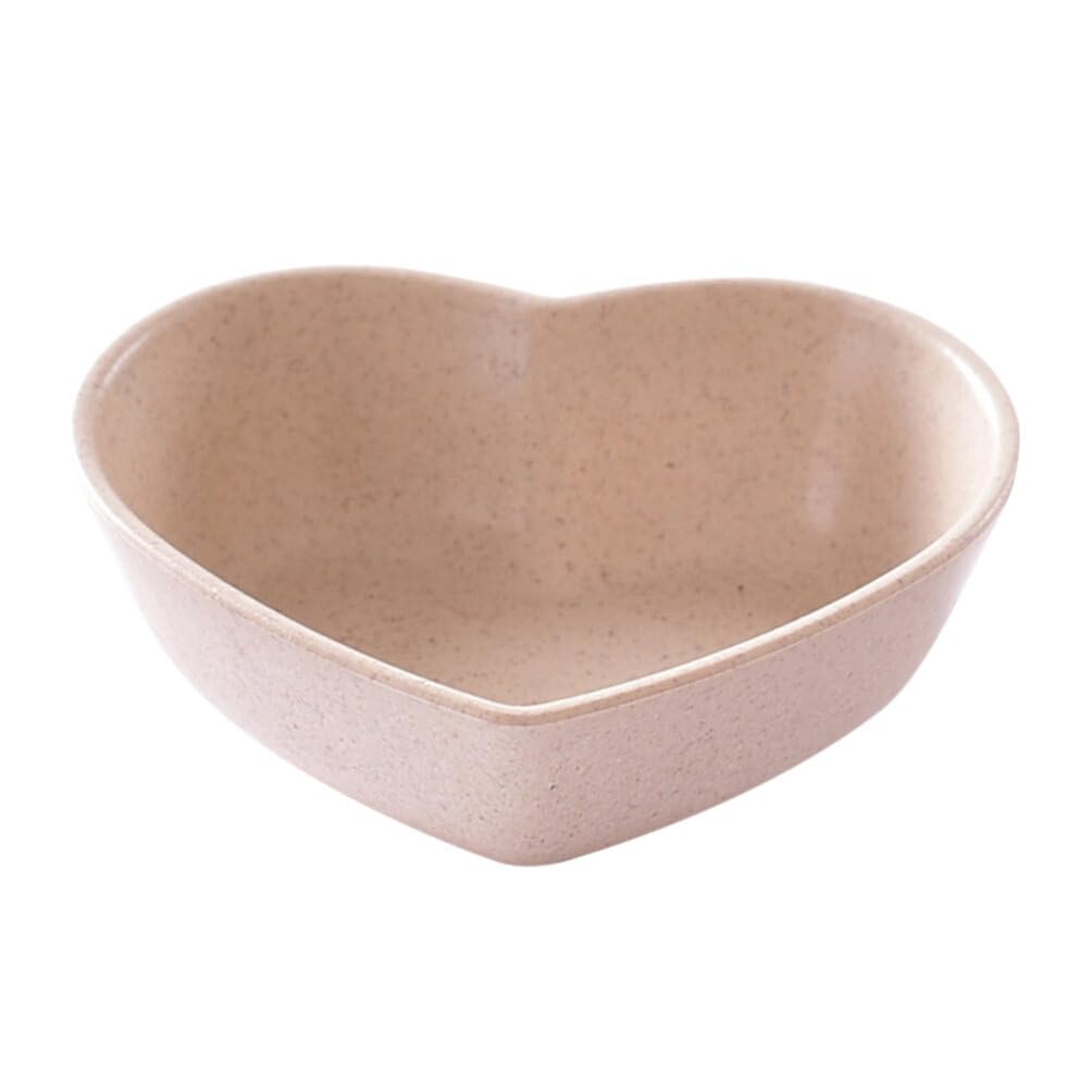 DOITOOL 4-Piece Small Heart-Shaped Saucer Plates Set - Eco-Friendly Wheat Straw Mini Sauce Dishes for Sushi Soy Dipping, Condiments, Jam, Snacks - Perfect for Home, Restaurants & Party Serving (Beige)