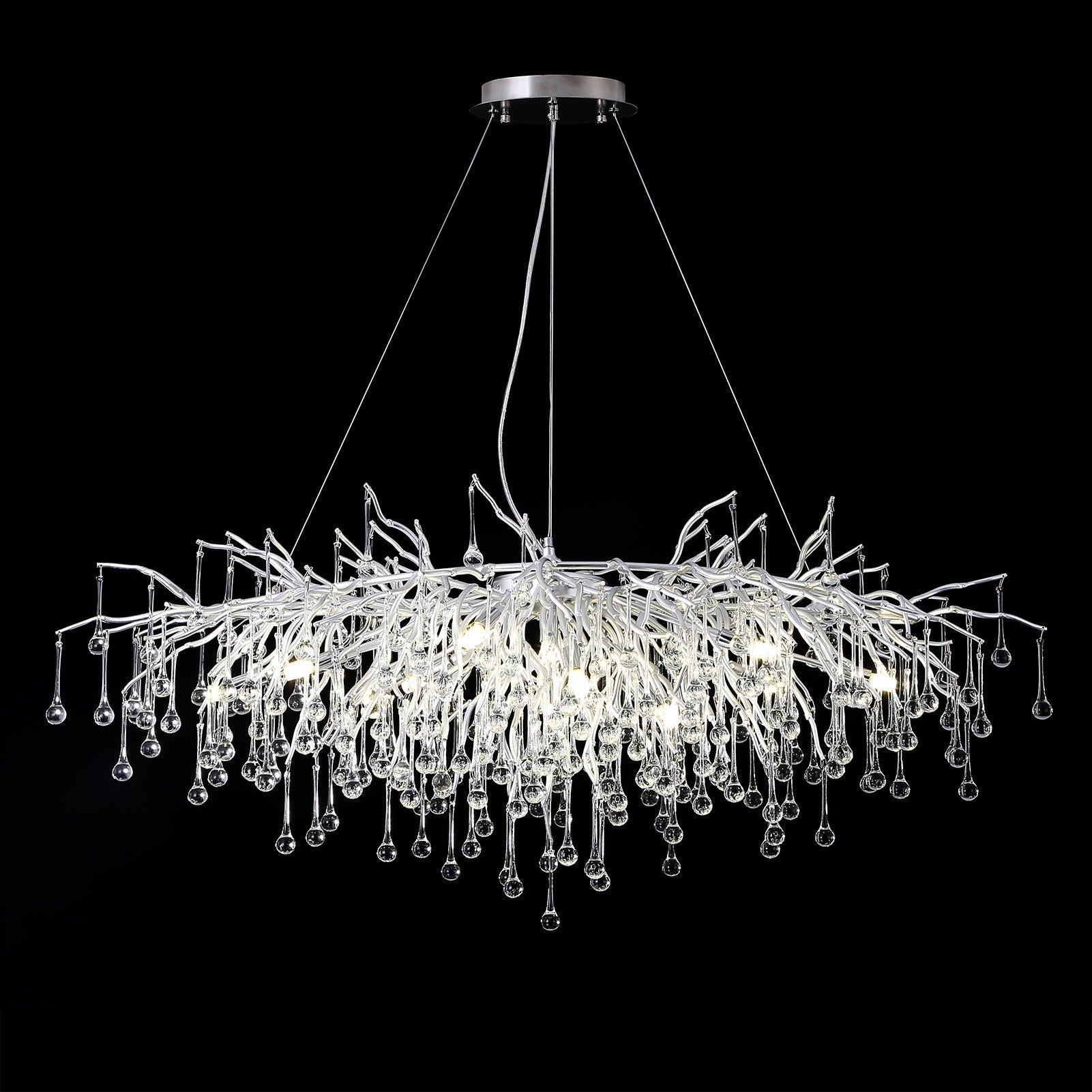 Doris Crystal Branch Chandelier - Elegant Modern Ceiling Light Fixture for Dining Room, Living Room, Bedroom & Entryway | Energy Efficient LED Lighting for Home Decor