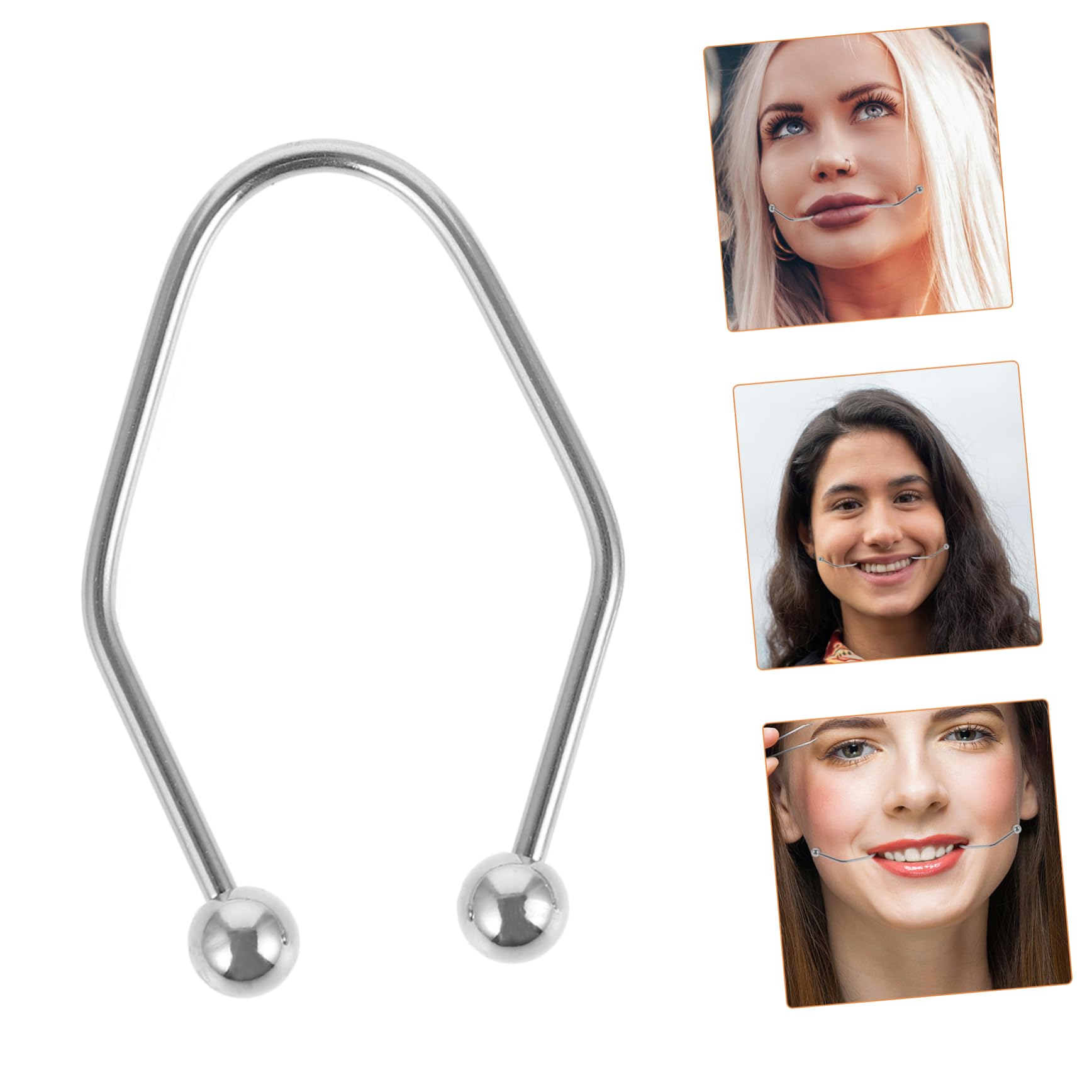 FOMIYES 2pcs Stainless Steel Dimple Trainer & Cheek Clip - Facial Exercise Tool for Natural Dimples Creation, Face Slimming & Beauty Care | Perfect for Home Use, Gym, or Travel