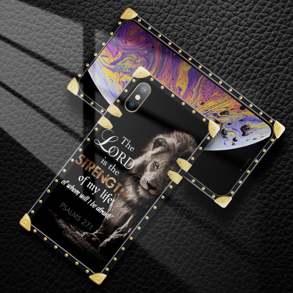 DAIZAG Luxury Bible Scripture Lion iPhone XR Case - Elegant Metal Decorated Soft TPU Cover for Women & Girls, Classic Retro Design | Perfect for Church, Daily Use & Gift Giving