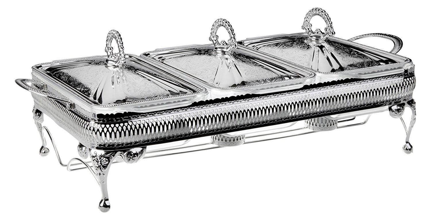 Stainless Steel Tea Light Food Warmer - Elegant Candle-Powered Buffet Warmer for Chocolate Fondue, Cheese Dips & Desserts | Perfect for Dinner Parties, Weddings & Holiday Entertaining