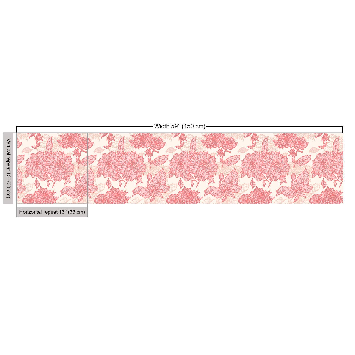 Ambesonne Floral Fabric by The Yard - Gardening Plants Theme Dahlias Flowers & Leaves Print, Pink Decorative Upholstery Fabric (3 Yards) for Sofa, Curtains, Pillows & Home Decor | Romantic Design for Living Room, Bedroom & DIY Crafts