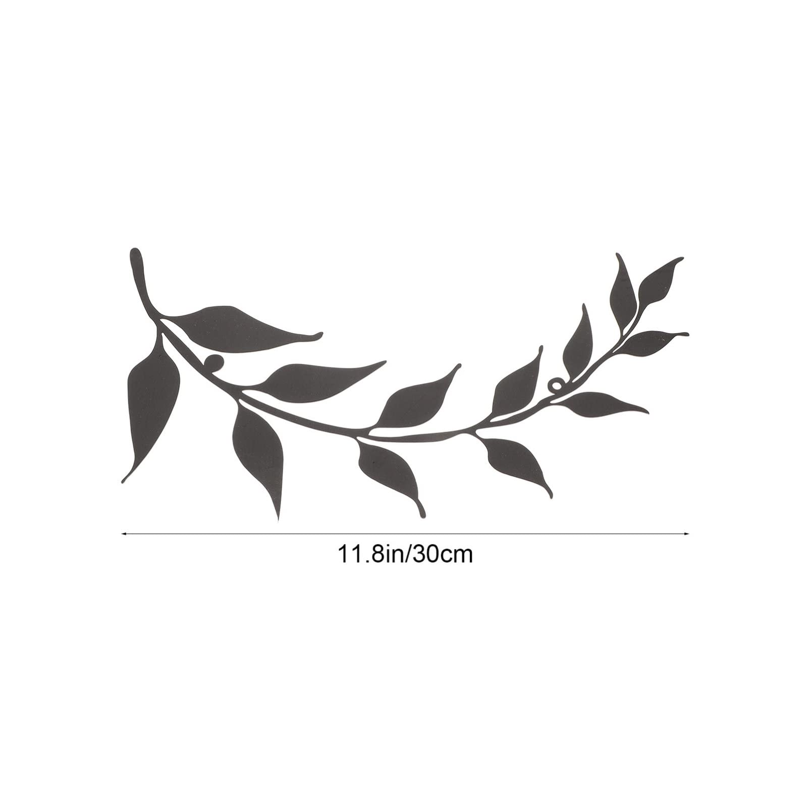 2pcs Black Metal Leaf Wall Art - Olive Branch Decor for Bedroom & Living Room