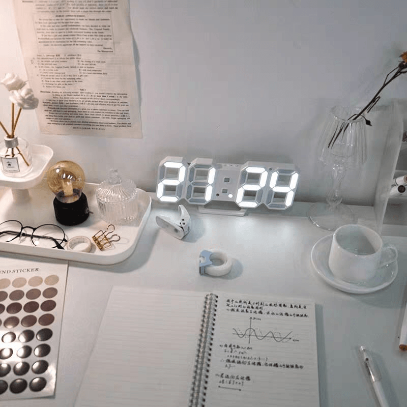 3D LED Digital Wall Clock - Modern Large Display Alarm Clock with Temperature & Date - Perfect for Home, Office, Bedroom, and Kitchen Decor