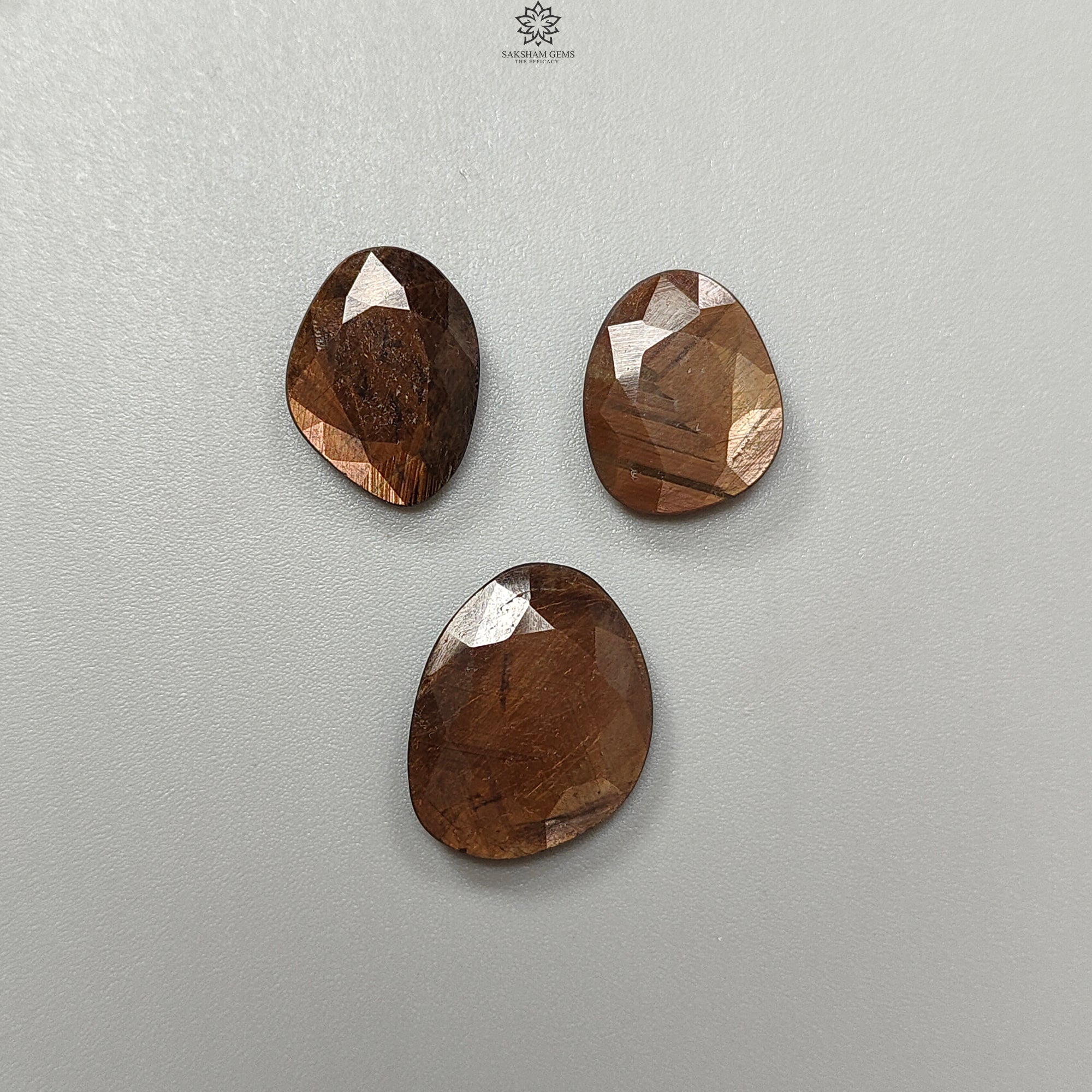 Natural Untreated Golden Brown Chocolate Sapphire Gemstone - Faceted Cut Fancy Shape (3pcs/5pcs Set) for Jewelry Making, Engagement Rings & Luxury Gift Giving