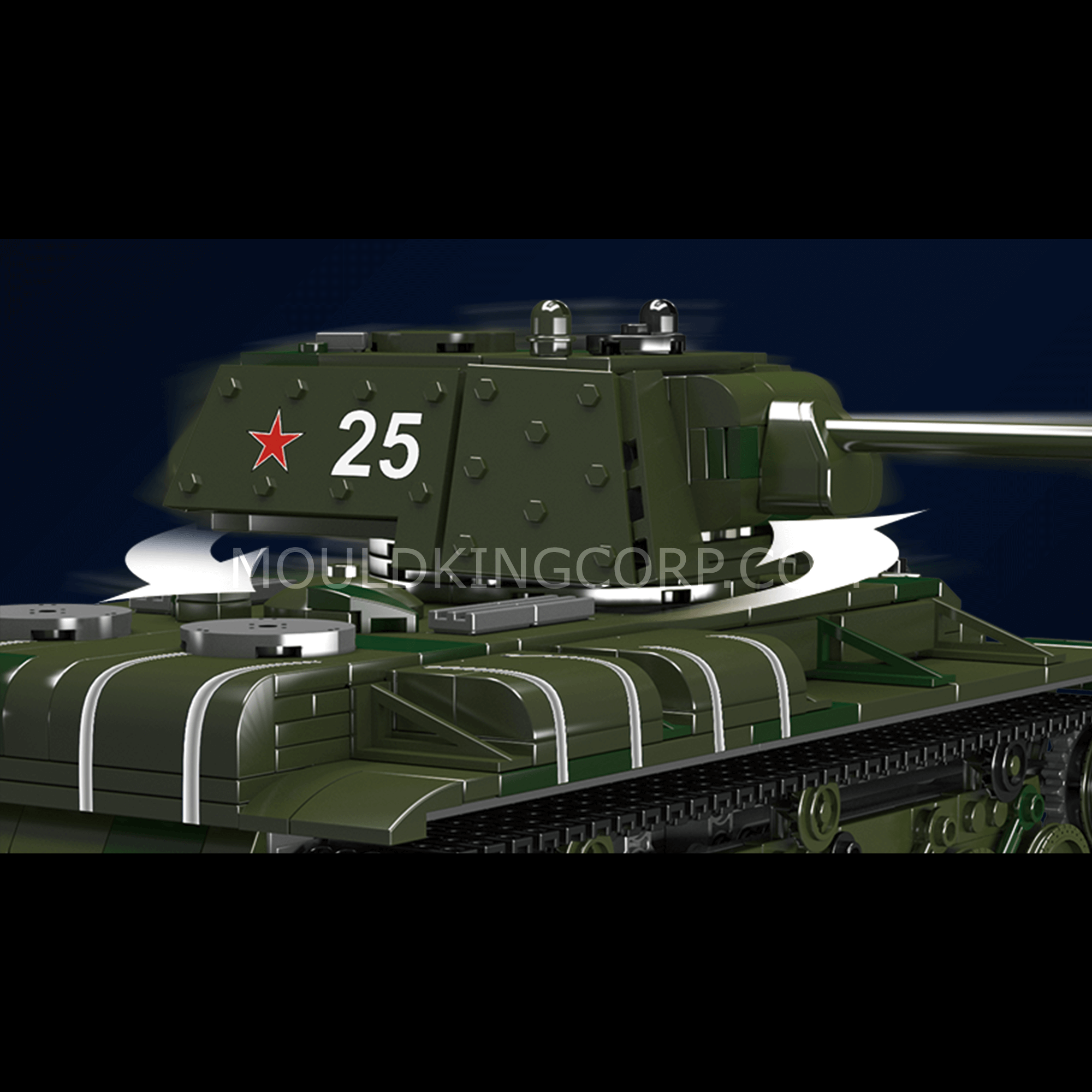 MOULD KING 20025 KV-1 Tank Remote Control Building Blocks Set - 924 PCS Military Model Kit for Adults & Kids | Collectible Display Toy, STEM Educational Gift for Tank Enthusiasts | Battlefield Scenes & War History Diorama