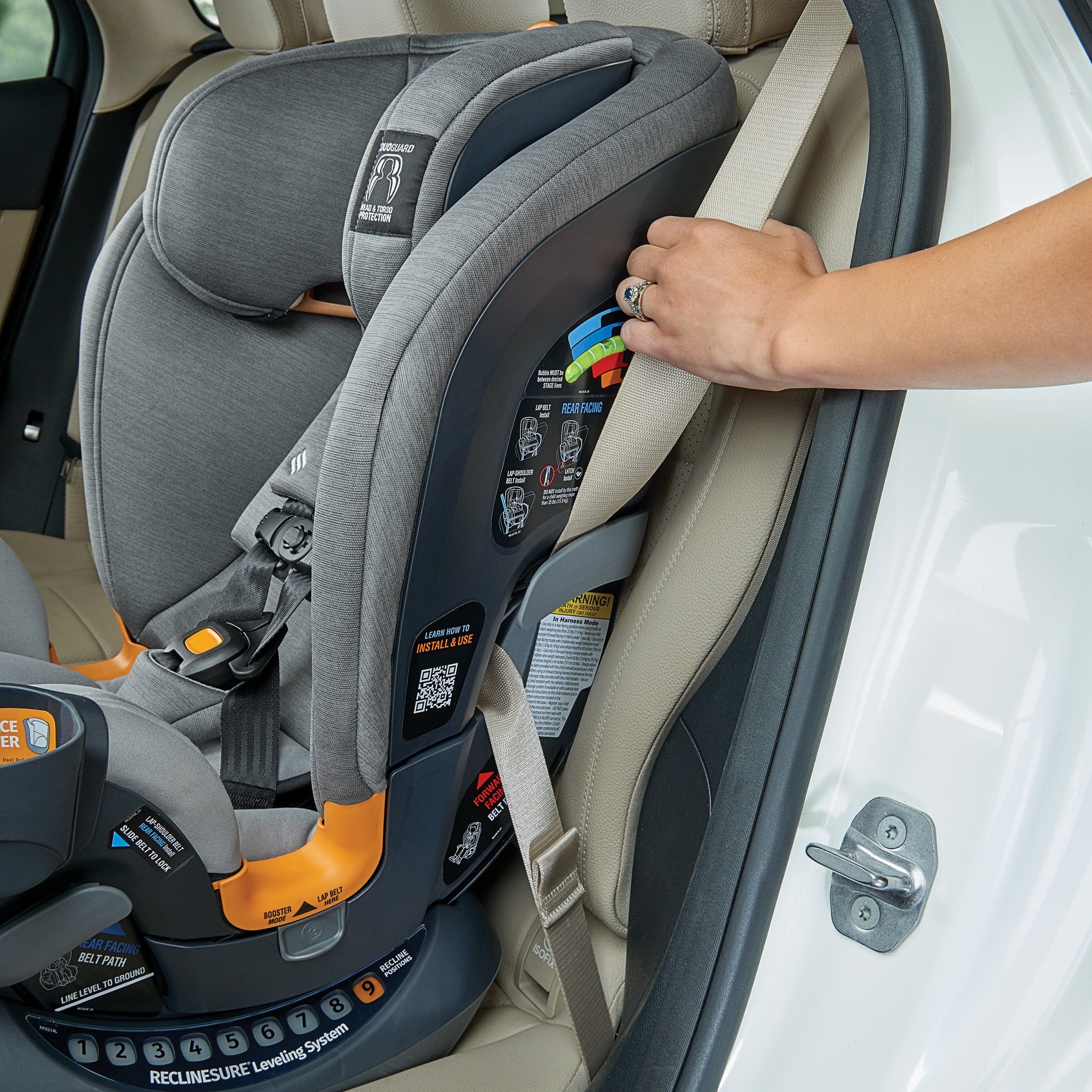 Chicco OneFit ClearTex All-In-One Convertible Car Seat for Infants to Toddlers - Safe & Comfortable for Travel, School & Family Road Trips