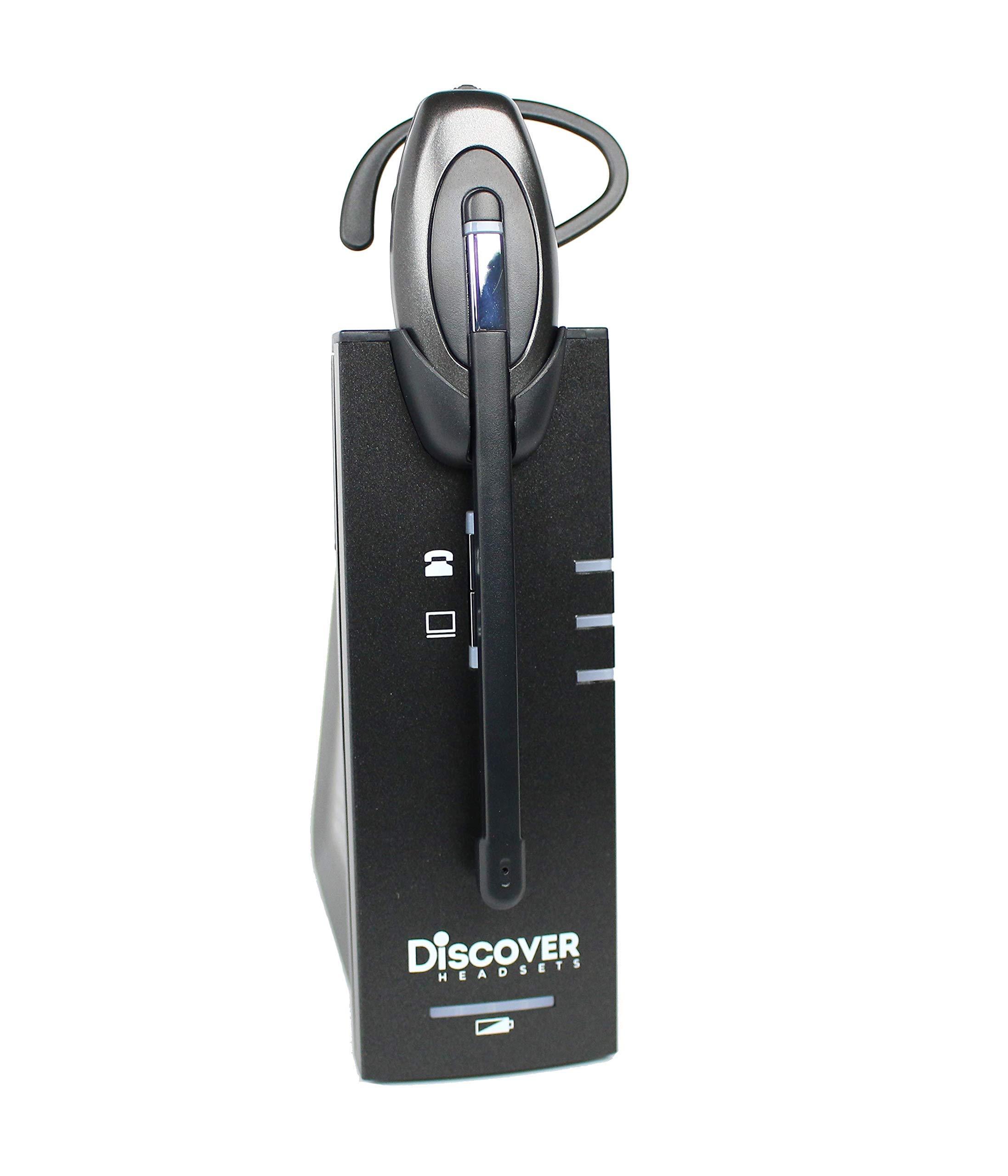 Premium D904 Convertible DECT Wireless Office Headset System - Unlimited Talk Time for Professionals - PC/Mac & Desk Phone Compatible - 3 Year Warranty (Renewed) - Ideal for Call Centers, Remote Work & Business Communications