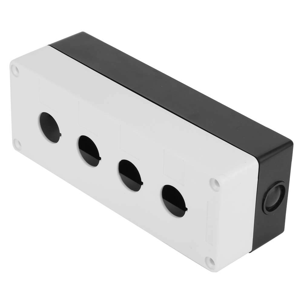 22mm Waterproof Push Button Switch Control Box - BX4 Four Holes Protective Enclosure (Yellow/White) for Industrial Equipment, Machinery & Electrical Control Panels