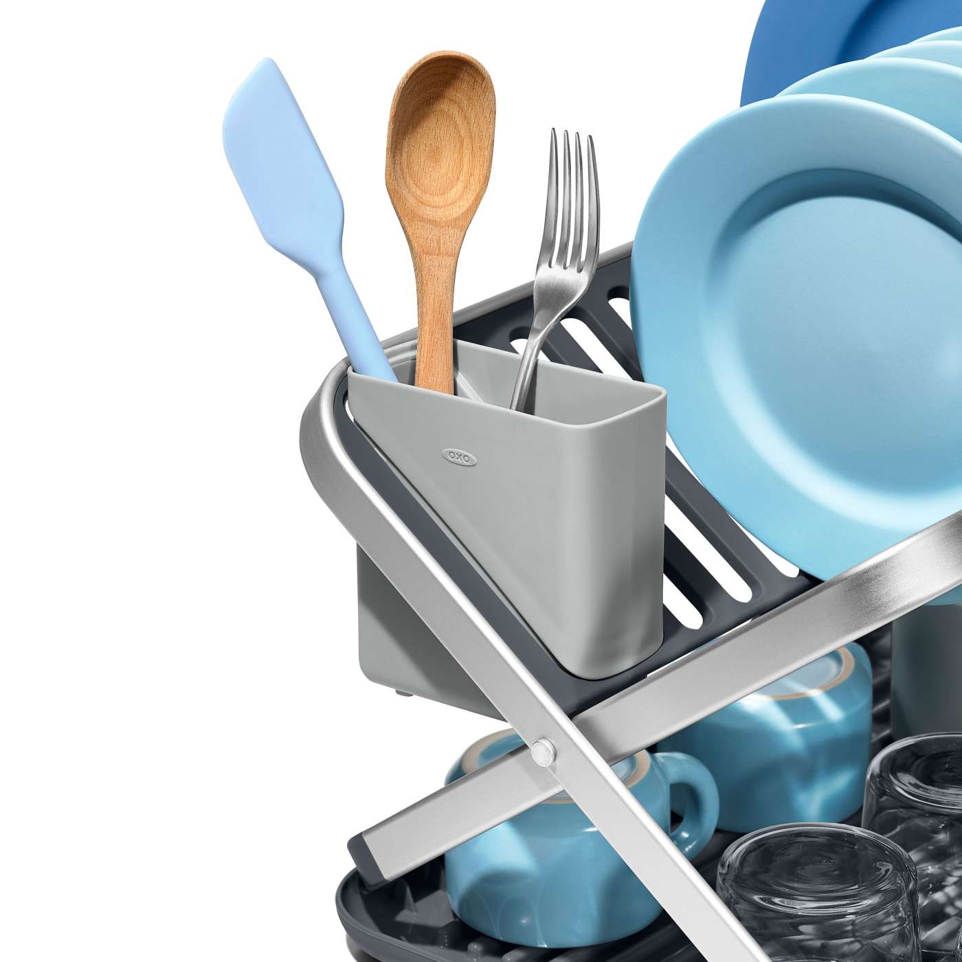Stainless Steel Foldable Dish Drying Rack - Space Saving, Rustproof & Durable for Kitchen Countertop - Perfect for Small Apartments, RVs & Camping