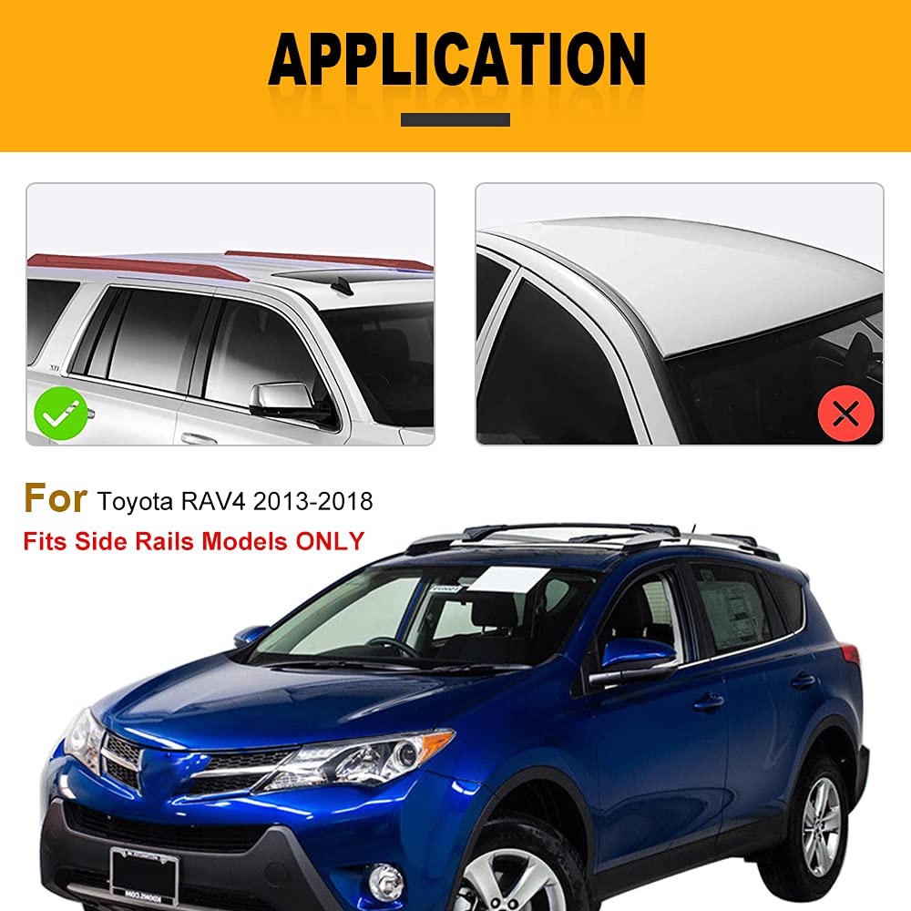 OCPTY Universal Roof Rack Cross Bars - Compatible with Toyota RAV4 2013-2018 Models | Heavy-Duty Aluminum Cargo Carrier for Luggage, Kayak, Canoe, Bike, Snowboard & Ski | Perfect for Road Trips, Camping & Outdoor Adventures