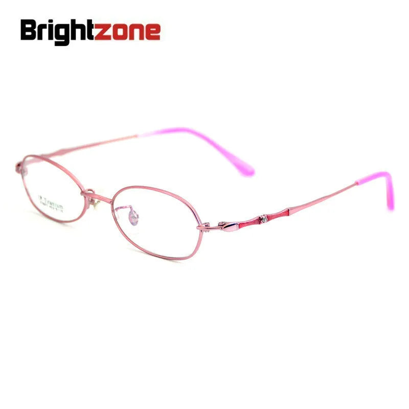 Brightzone Women's Full Rim Oval Square Titanium Eyeglasses Frame 71200 - Lightweight & Durable Eyewear for Work, Reading & Fashion