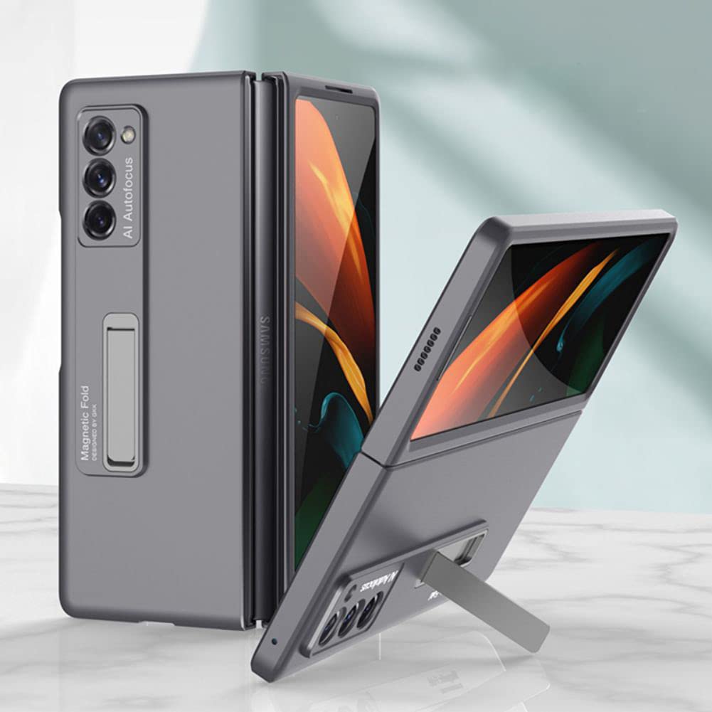 SHIEID Samsung Galaxy Z Fold 2 Case with Kickstand - Folio Flip Cover for Z Fold 2 5G (Cold Mountain Gray) | Perfect for Work, Travel & Daily Protection