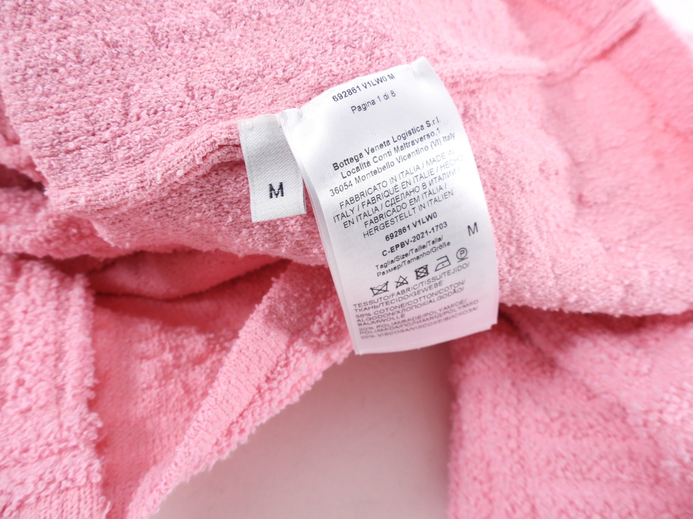 Bottega Veneta Pink Terry Button Down Shirt for Women - Size M (6/8) | Soft Cotton Blend Casual Shirt | Perfect for Spring Outfits, Weekend Brunch & Beach Cover-Up