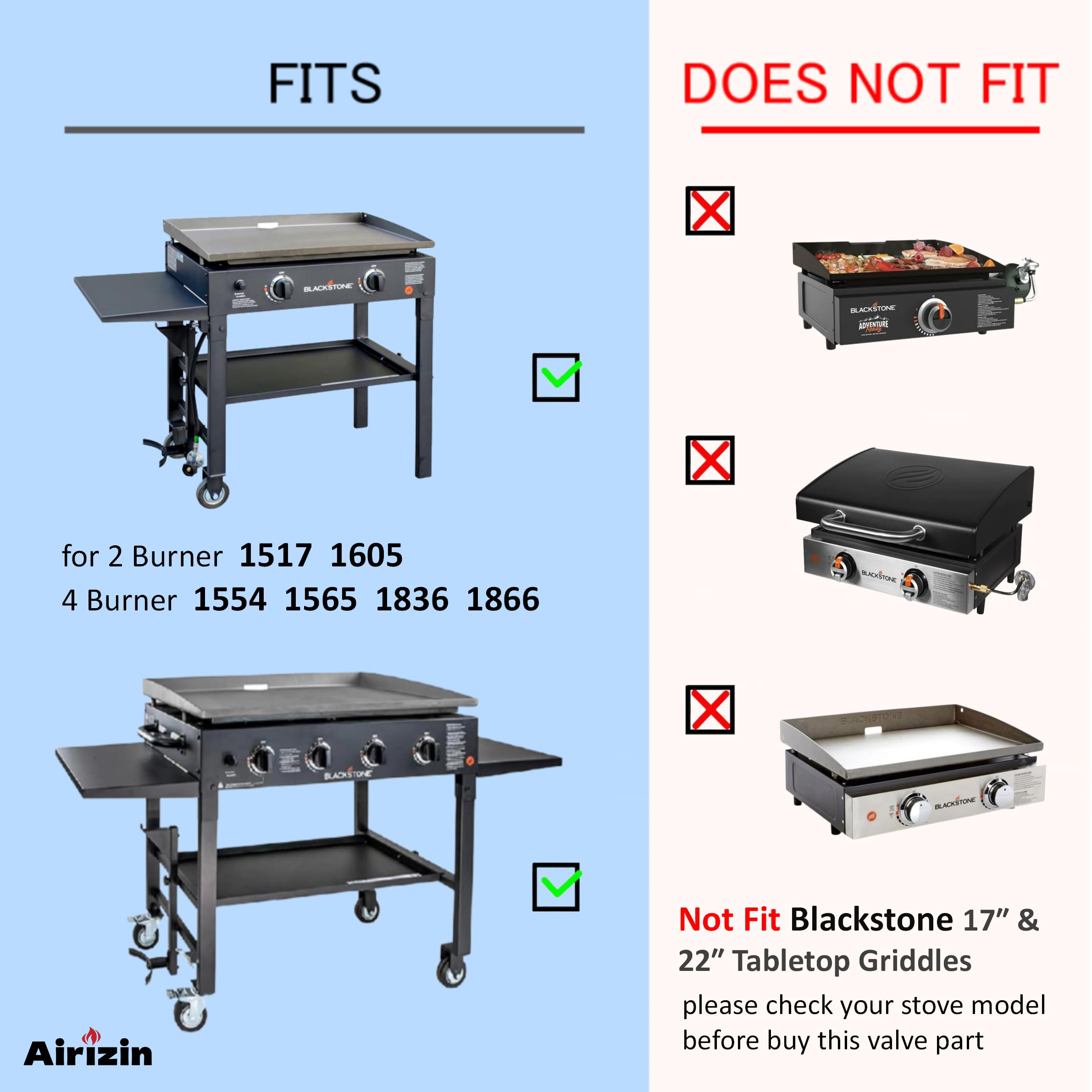 Blackstone 36 Gas Grill 1554 & 2177 Omnivore Griddle Replacement Burner Valve - 2 Pack - Compatible with Blackstone Griddles - Perfect for Outdoor Cooking, Camping & Backyard BBQs