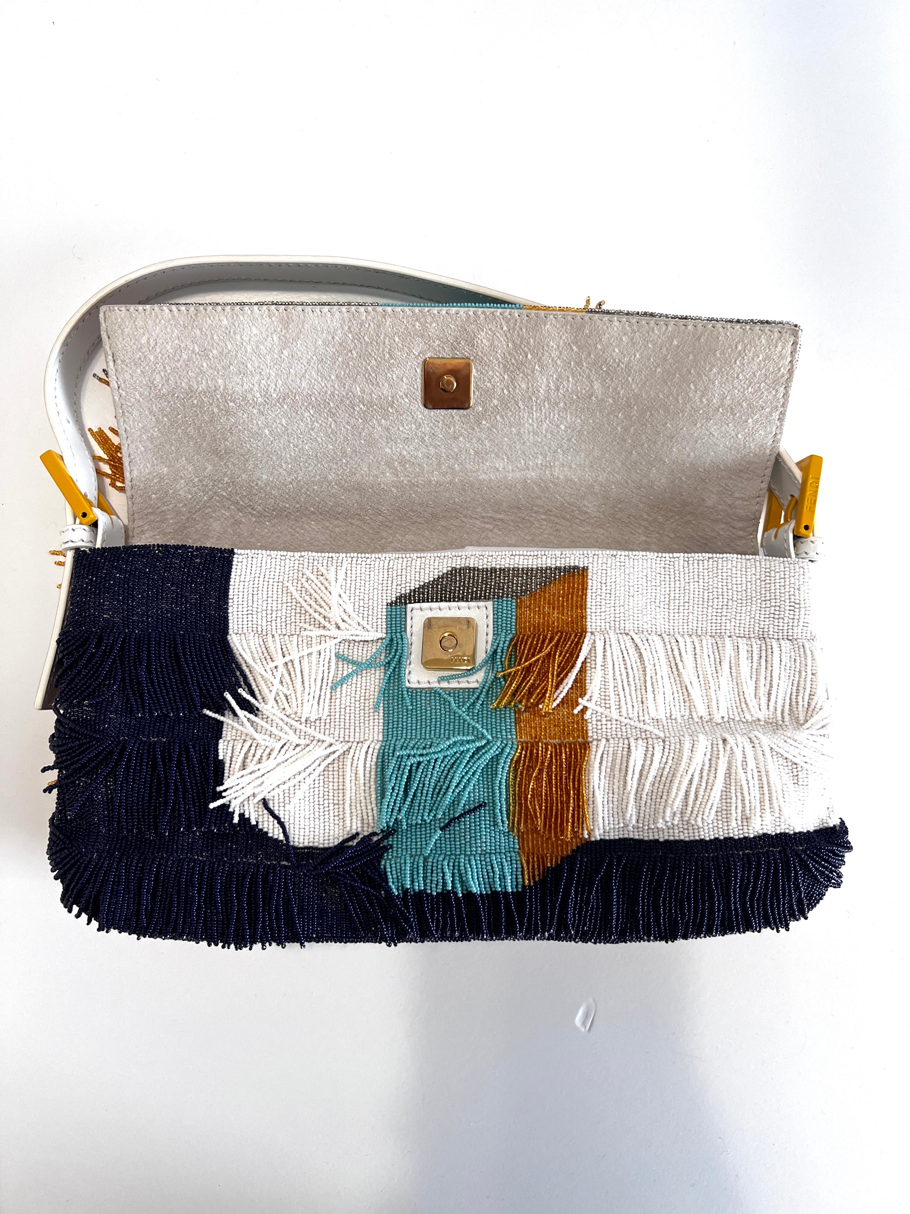 Vintage Fendi Runway Tassel Beaded Baguette Bag - Authentic Designer Handbag for Women | Perfect for Evening Parties, Weddings & Special Occasions