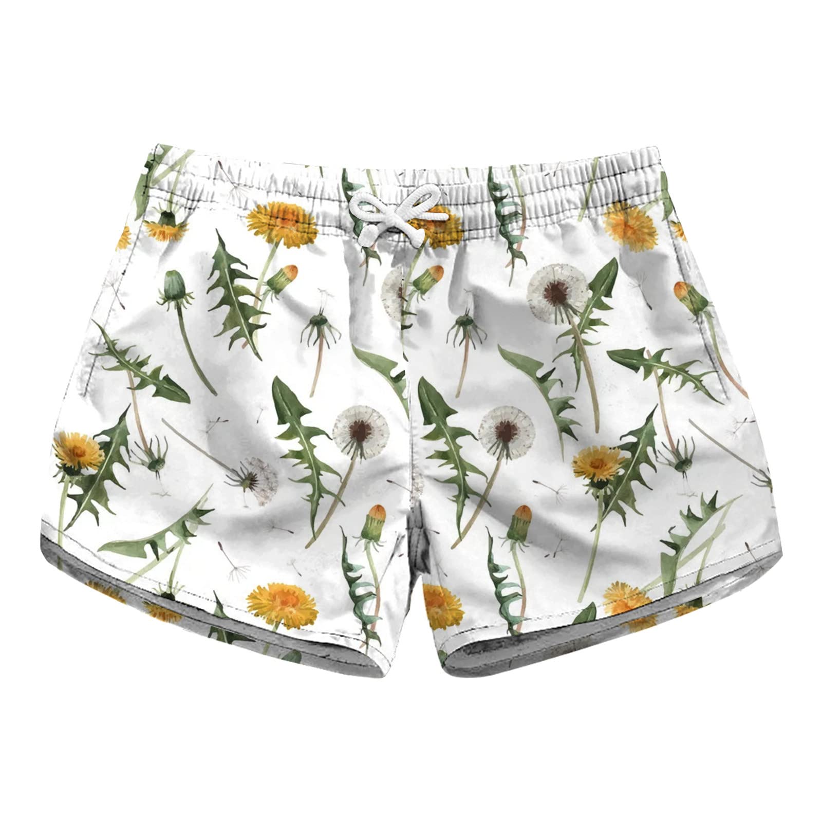 Women's Casual Summer Sweat Shorts - Comfy Lounge & Athletic Running Shorts with Elastic Waist - Printed Design (White, Medium) - Perfect for Yoga, Gym Workouts, and Relaxing at Home