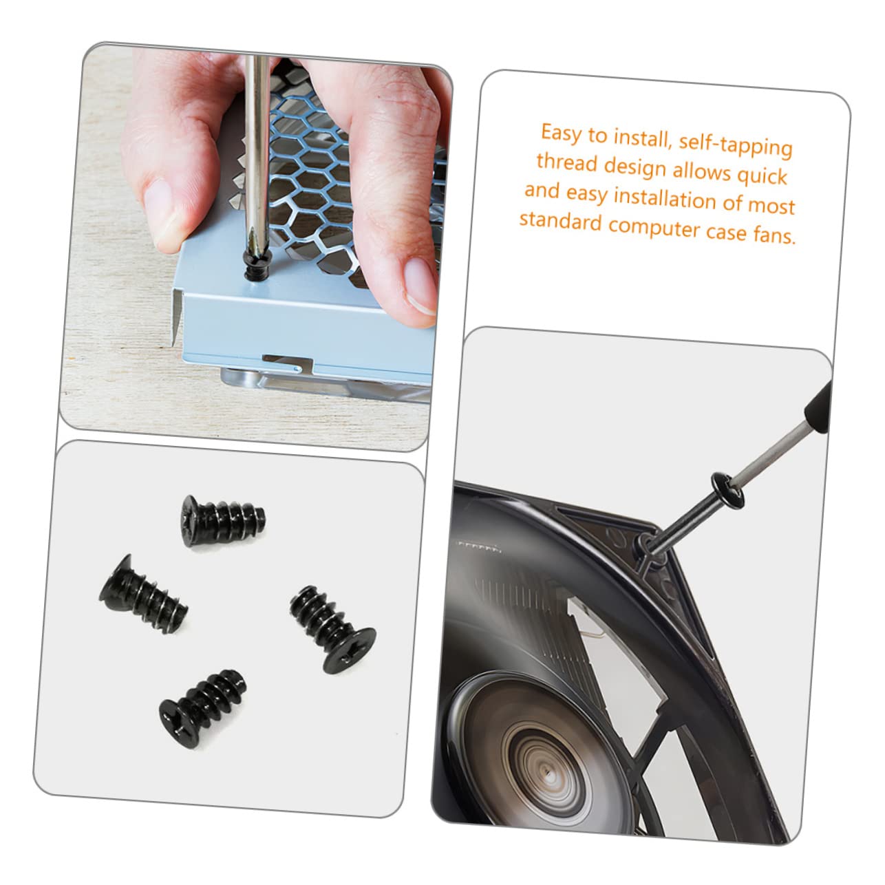 Jojofuny 3 Sets Computer Case Cooling Fan Screws & Radiator Fan Screws Kit - Long & Short Screws for DIY PC Builds, Gaming Rigs, and Workstation Cooling Upgrades