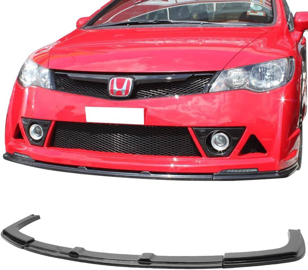 2006-2011 Honda Civic Sedan Mugen RR Style Front Bumper Lip - ABS Plastic Unpainted JDM Body Kit - Perfect for Car Enthusiasts & Street Racing Upgrades