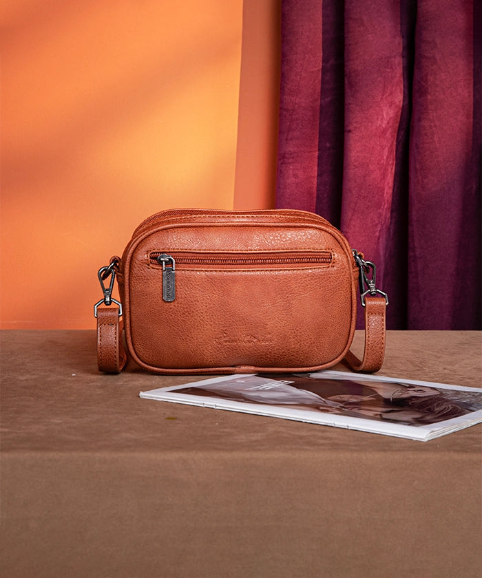 Montana West Genuine Leather Tooled Whipstitch Crossbody Bag for Women - Stylish & Durable Everyday Purse for Work, Travel & Shopping