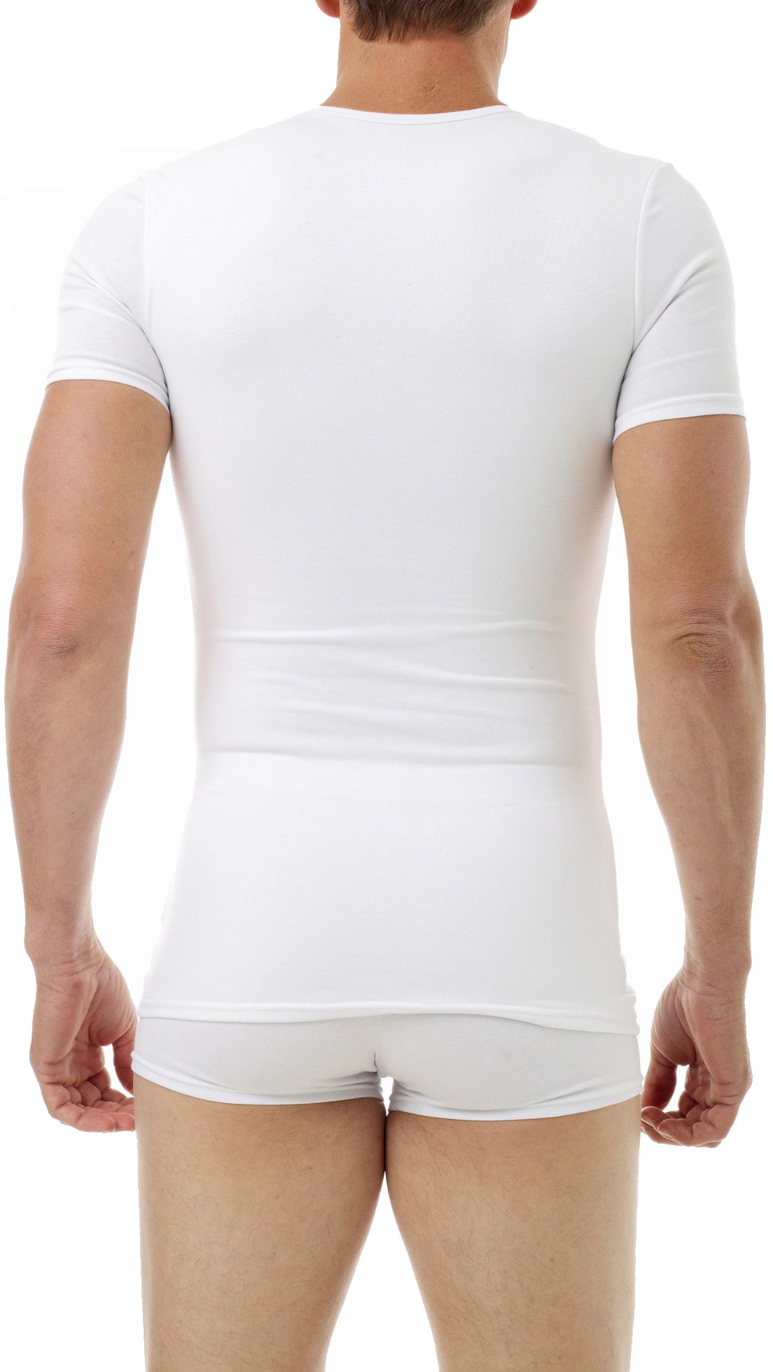 Underworks Cotton Concealer Compression V-Neck T-Shirt 3-Pack for Men - Breathable Slim Fit Undershirts for Work, Gym & Everyday Wear