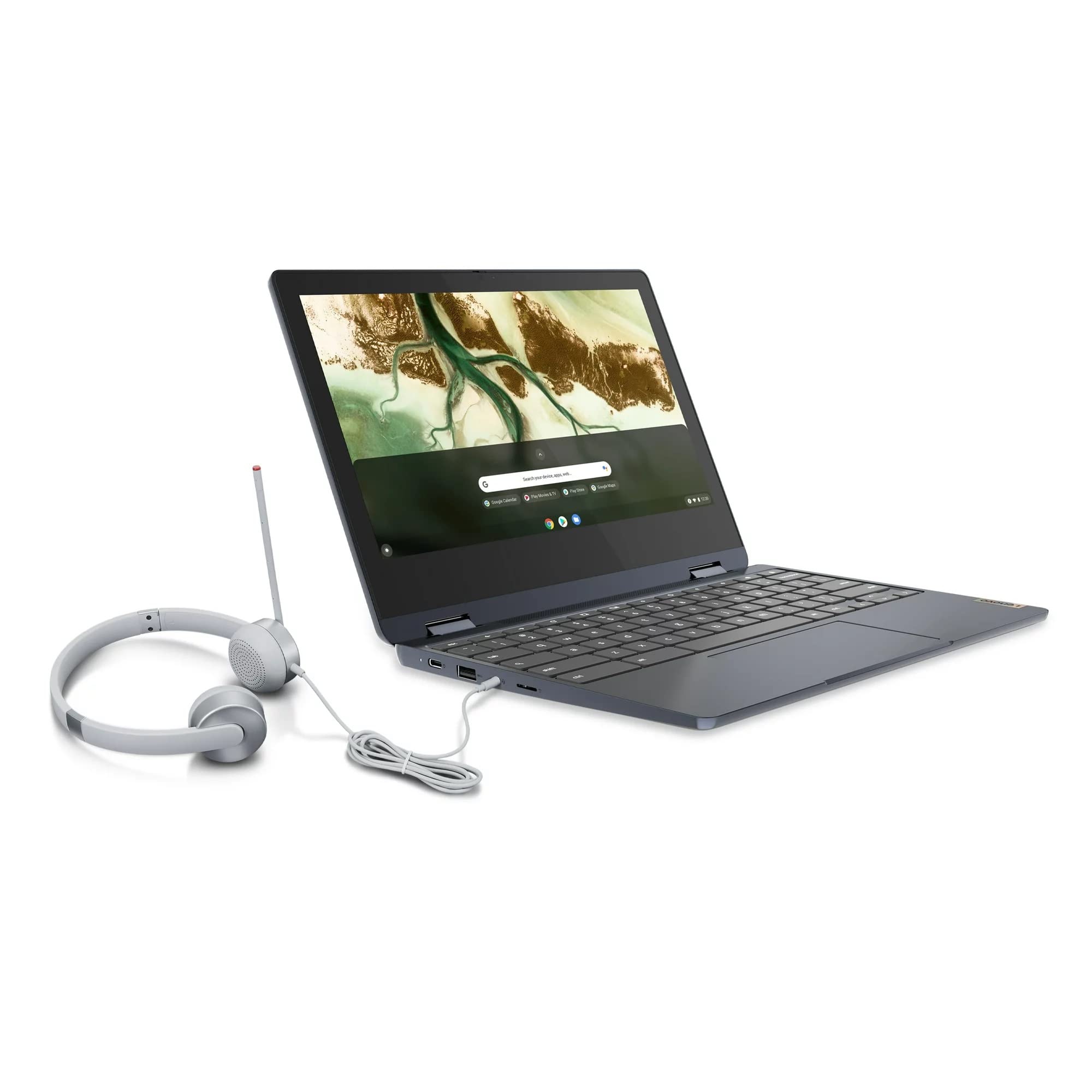 Lenovo Ideapad 3 Chromebook 14-inch Laptop - Intel Celeron N4020 Processor, 4GB RAM, 64GB eMMC Storage, Abyss Blue (82C1002AUS) with Free Headset - Perfect for Students, Remote Work & Online Learning