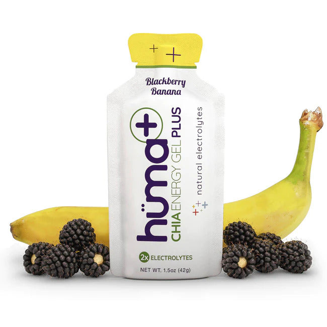 Huma Gel Plus Energy Chews - Blackberry Banana Flavor | Natural Electrolyte & Energy Boost for Athletes, Runners & Outdoor Activities