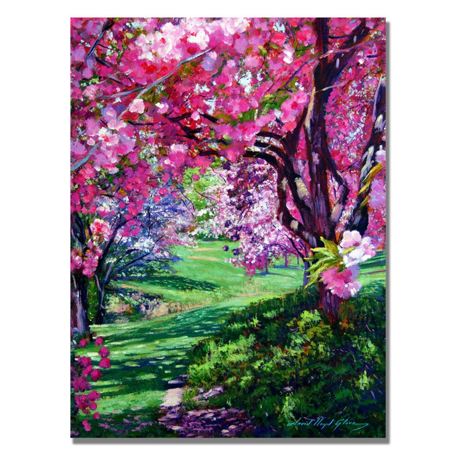 David Lloyd Glover Sakura Romance Canvas Wall Art - 35x47 Inch Japanese Cherry Blossom Painting, Floral Home Decor for Living Room, Bedroom & Office