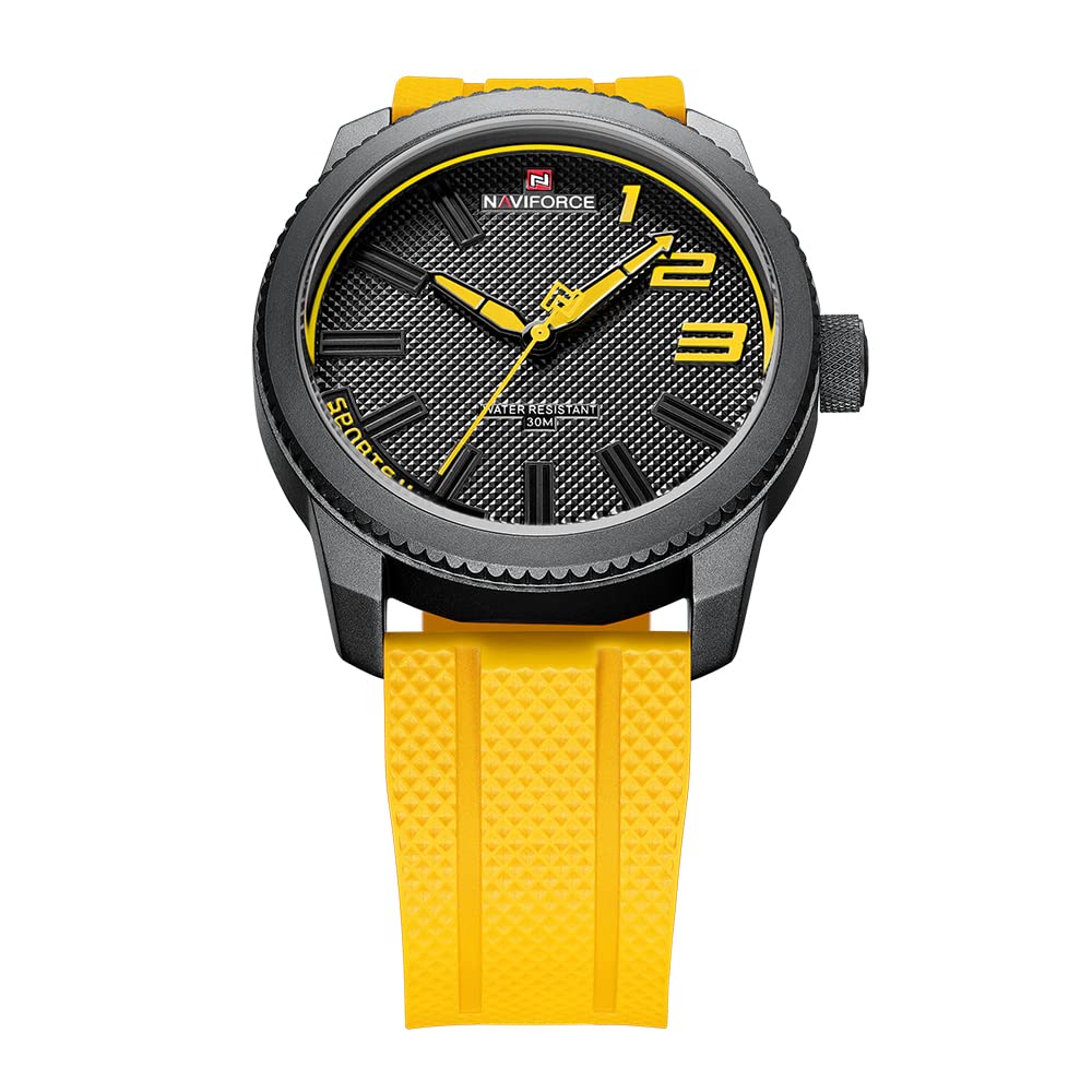 NAVIFORCE Waterproof Sports Watch for Men and Boys - Durable Silicone Band with Second Hand - Perfect for Running, Swimming, and Outdoor Activities