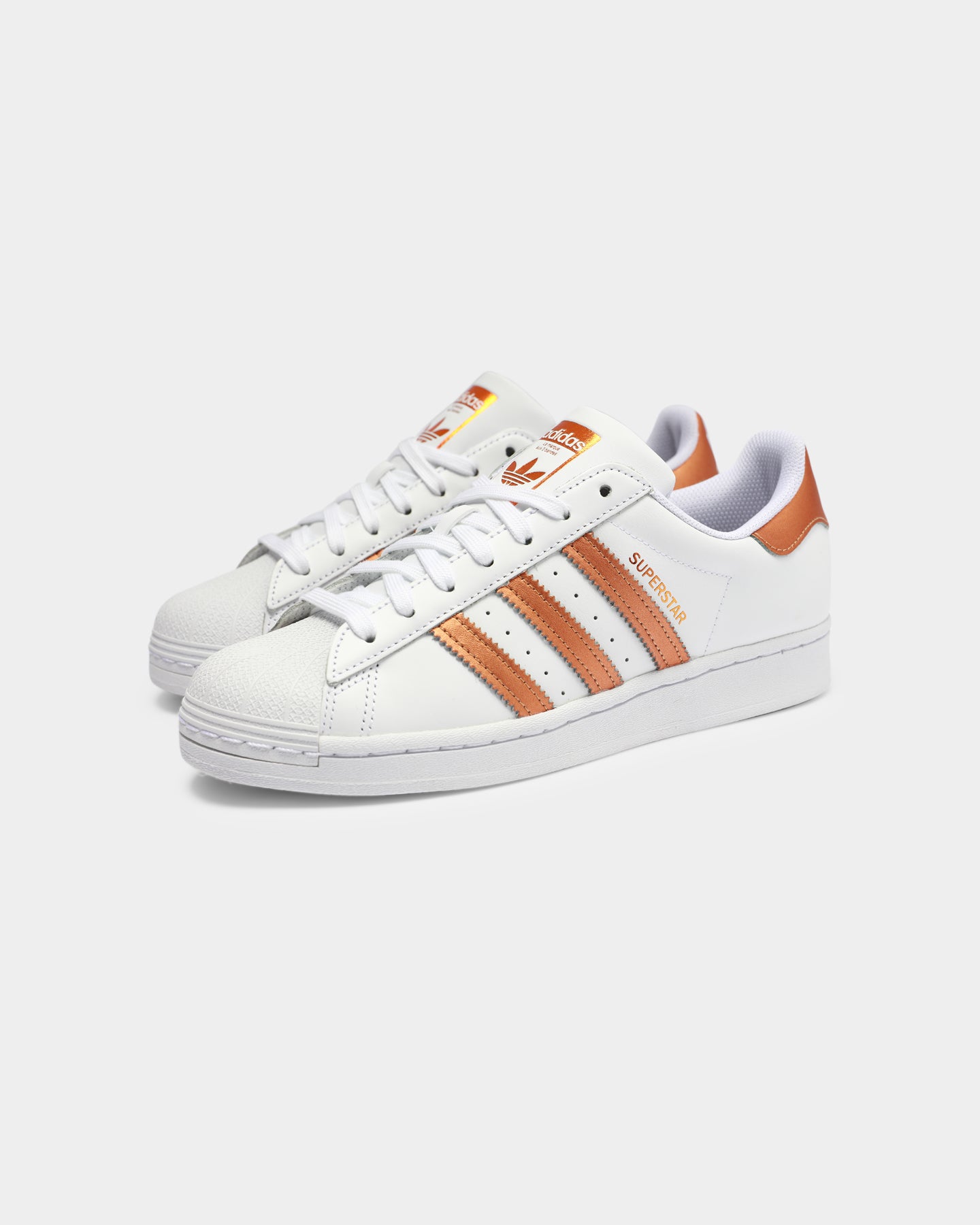 Adidas Women's Superstar Sneakers - White/Copper/Black Classic Casual Shoes for Women | Perfect for Everyday Wear, Gym & Street Style