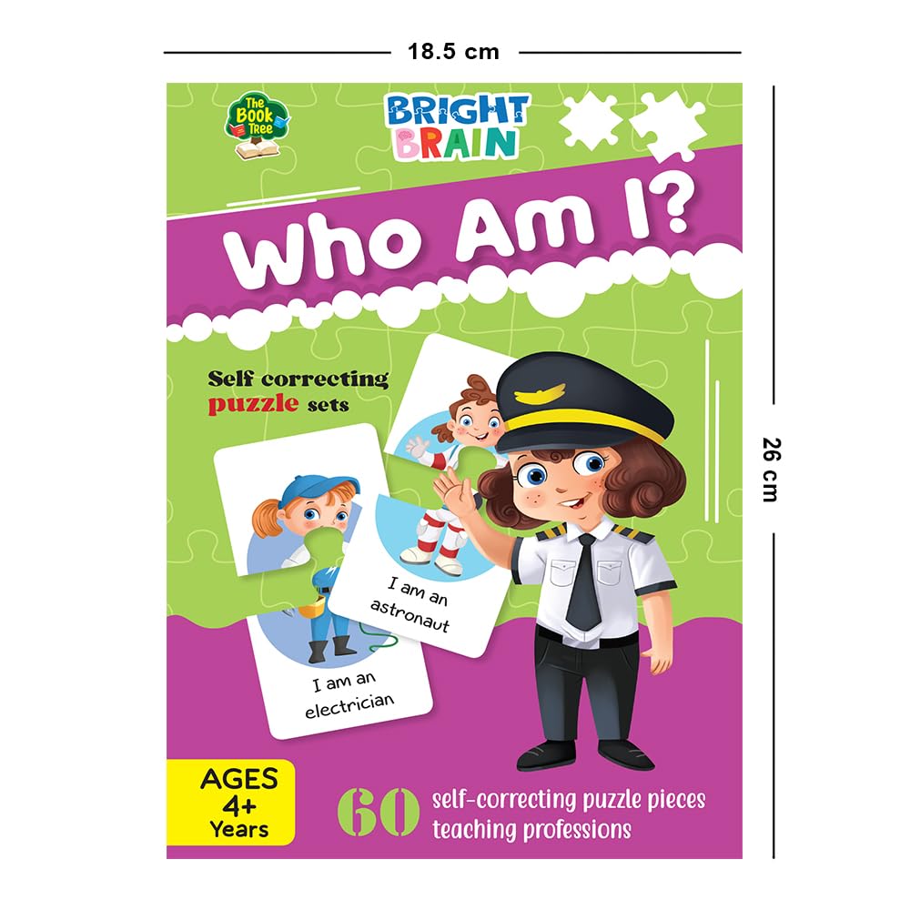 60-Piece Jigsaw Puzzle Set (30 Pairs) - The Book Tree Bright Brain 'Who Am I?' Profession Learning Game for Kids Ages 3-6 | Educational Preschool Toys & Birthday Gifts | Perfect for Classroom Activities, Family Game Night & Cognitive Development