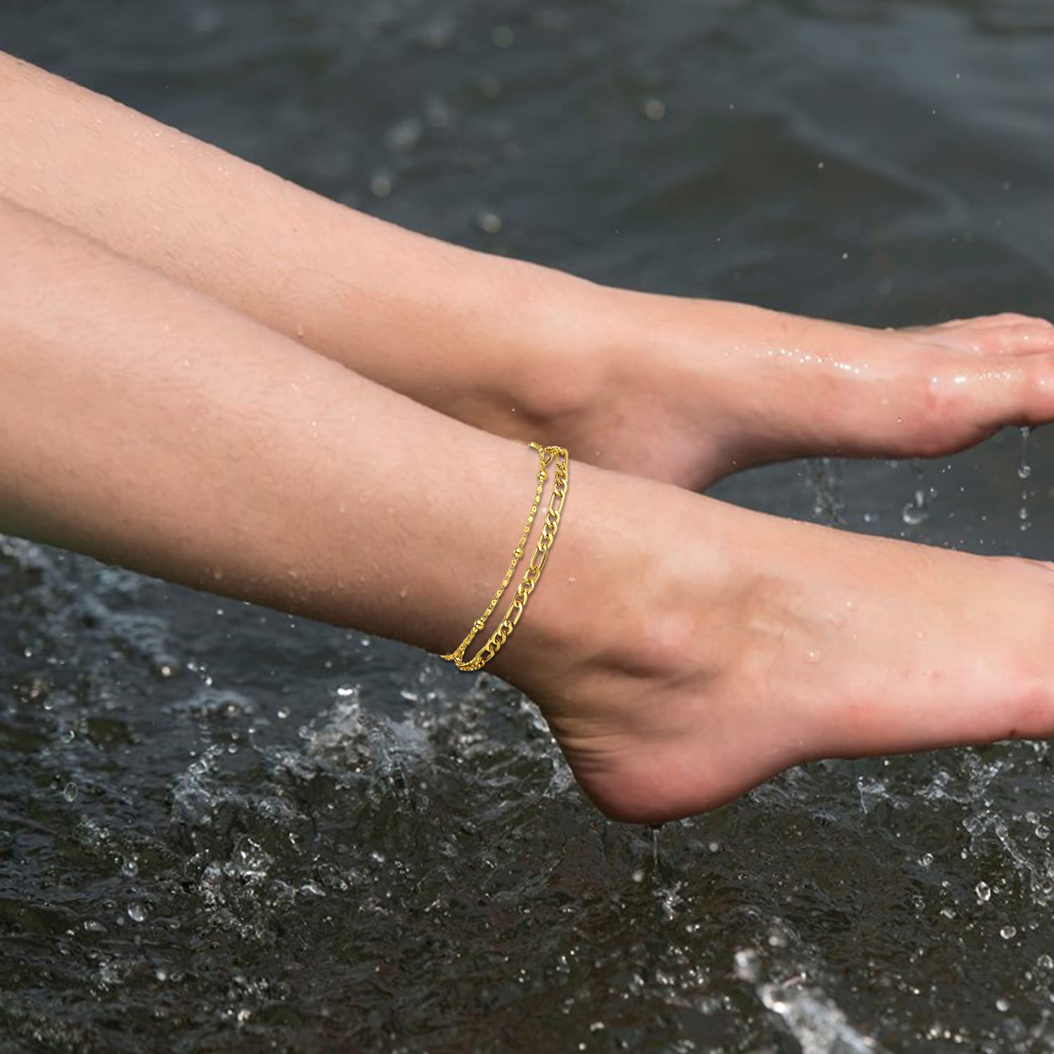 Elegant Gold Ankle Bracelets for Women - Dainty Paperclip Link Chain Anklets, Perfect for Summer Beach Vacation Outfits & Foot Jewelry Gifts | Ideal for Weddings, Parties, and Casual Wear