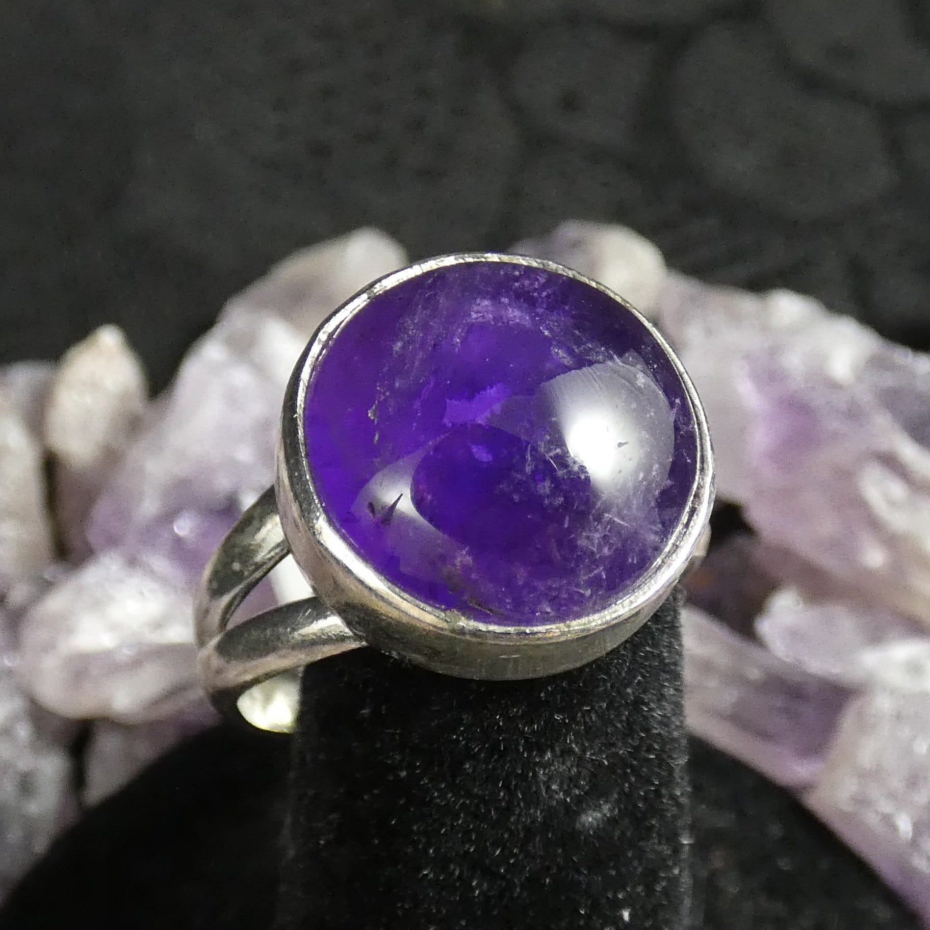 Natural Amethyst Sterling Silver Ring for Women - Size 7.75 | Elegant Purple Gemstone Jewelry Gift for Birthday, Anniversary & Valentine's Day | Perfect for Everyday Wear, Special Occasions & Spiritual Healing