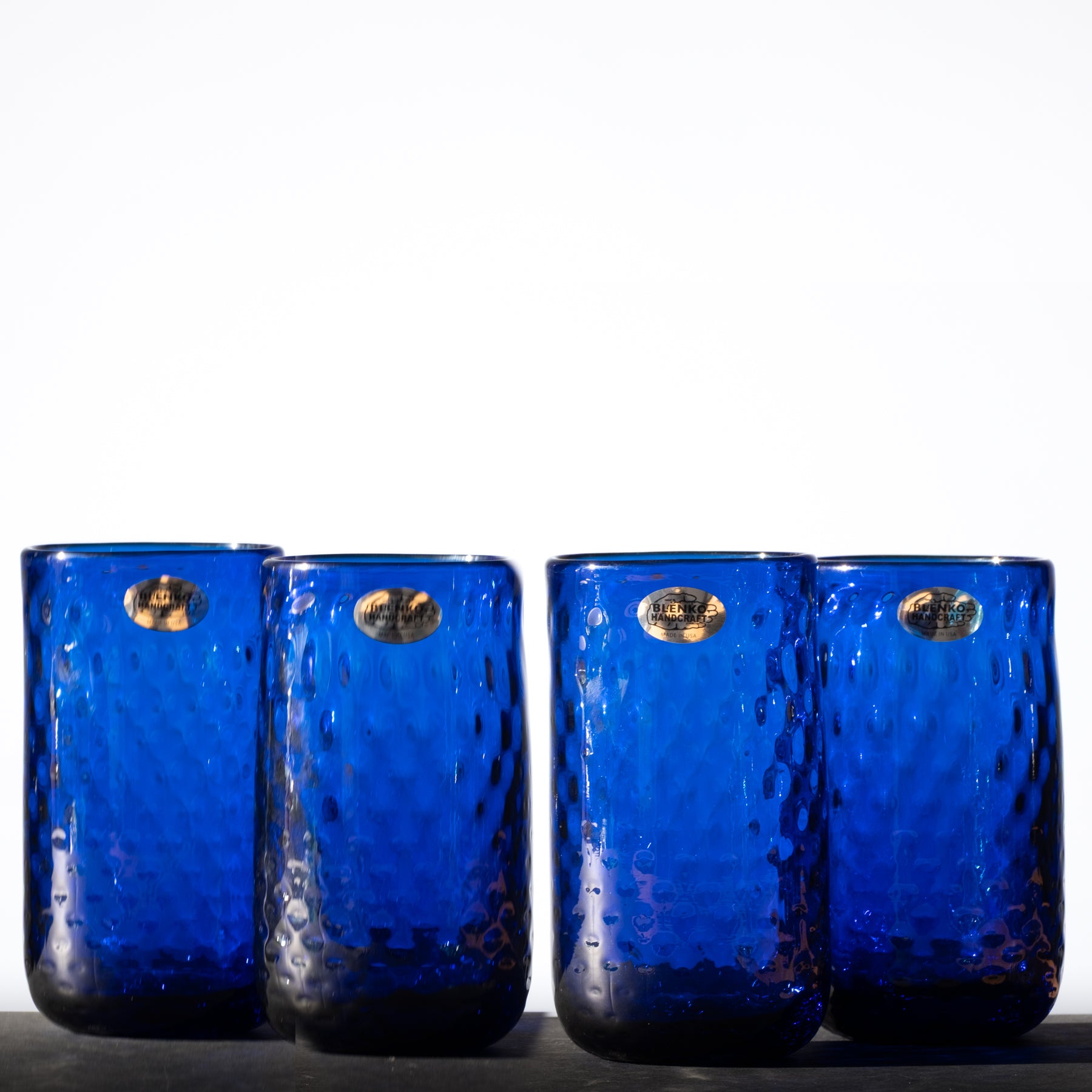 2510L Large Diamond Optic Tumbler Set - 4-Piece Cobalt Blue Glasses for Iced Coffee, Smoothies & Cocktails | Shatterproof, BPA-Free Drinkware for Home, Office & Outdoor Use