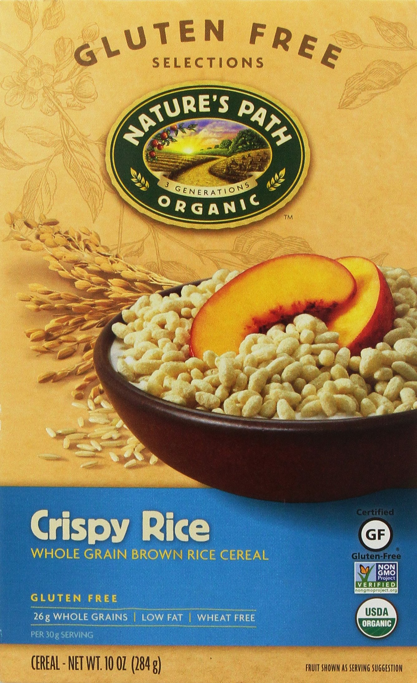 Organic Crispy Rice Cereal by Nature's Path - Gluten Free, Non-GMO, 10oz Pack | Healthy Breakfast & Snack for Kids & Adults | Perfect for School Lunches & Quick Meals