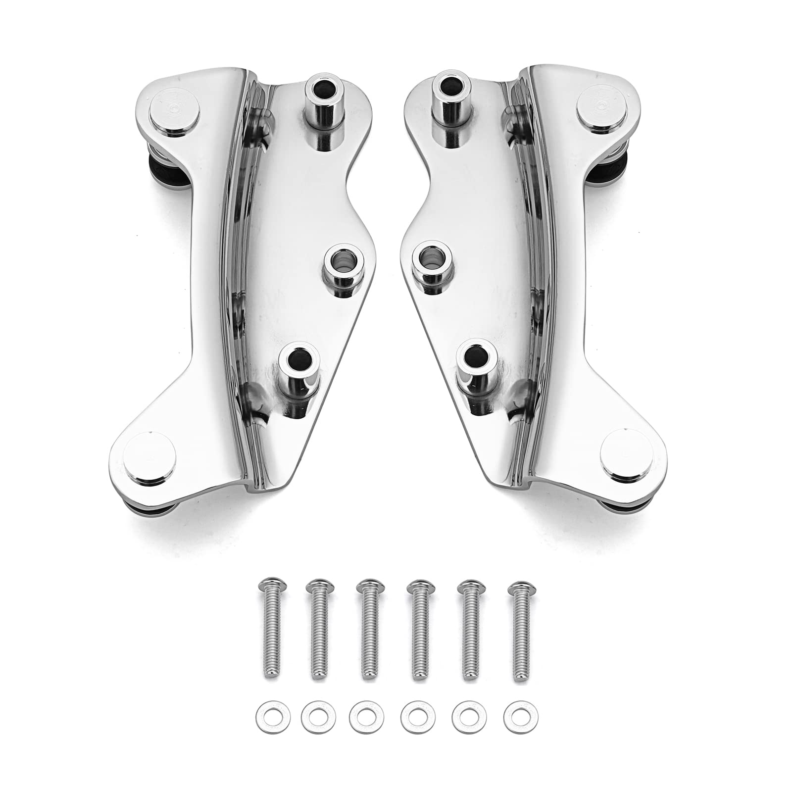 Wsays 4 Point Docking Hardware Kit for Sissy Bar Luggage Rack - Chrome Mounting Bracket Compatible with Harley Touring Electra Street Road Glide Road King 2009-2013 - Perfect for Motorcycle Travel & Storage Accessories