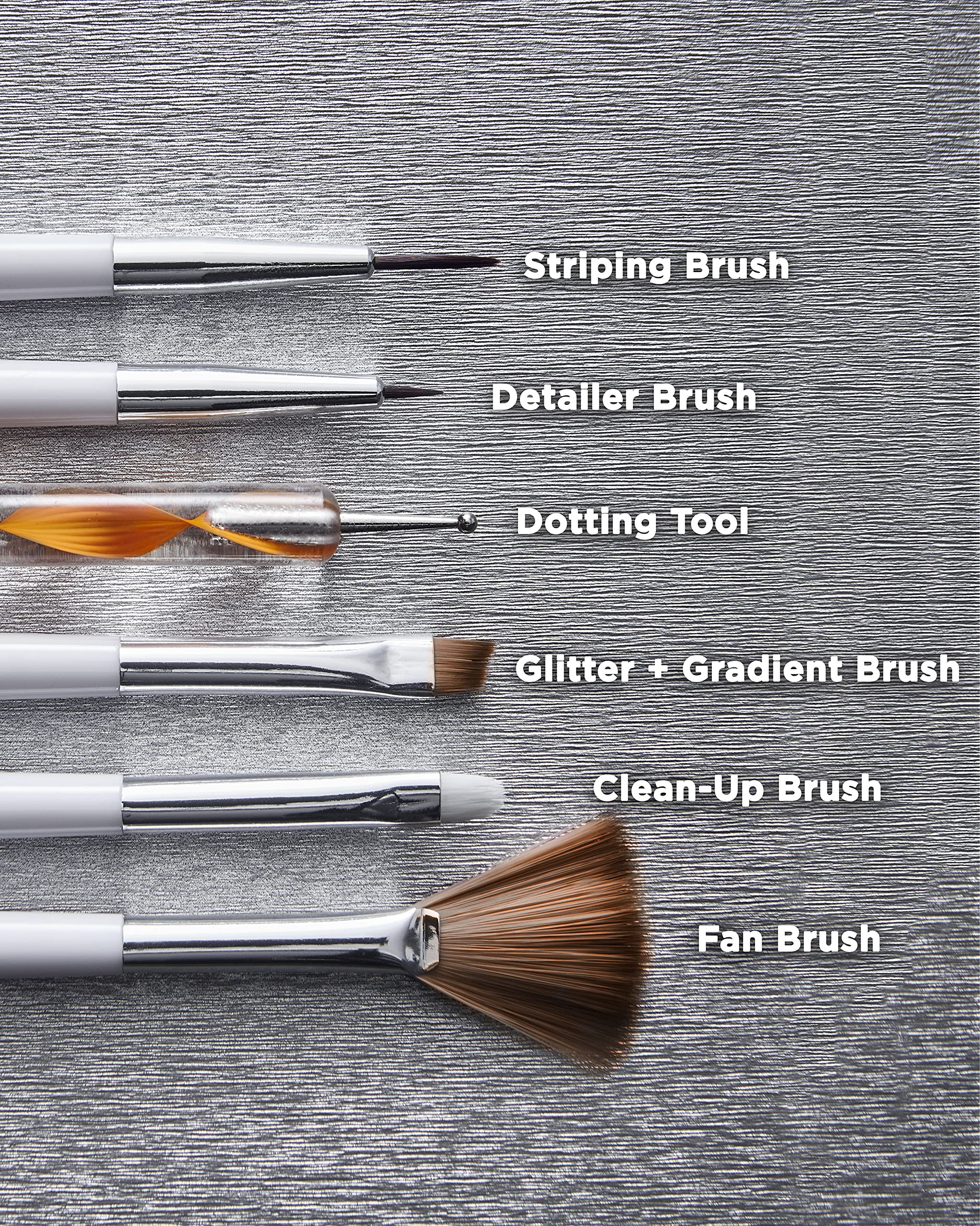 Sally Hansen Nail Salon Pro Brush Kit - 2 Pack Professional Nail Art Brush Set with Fine Tips for Gel, Acrylic & Dip Powder Nails - Perfect for DIY Manicures & Salon Quality Nail Designs
