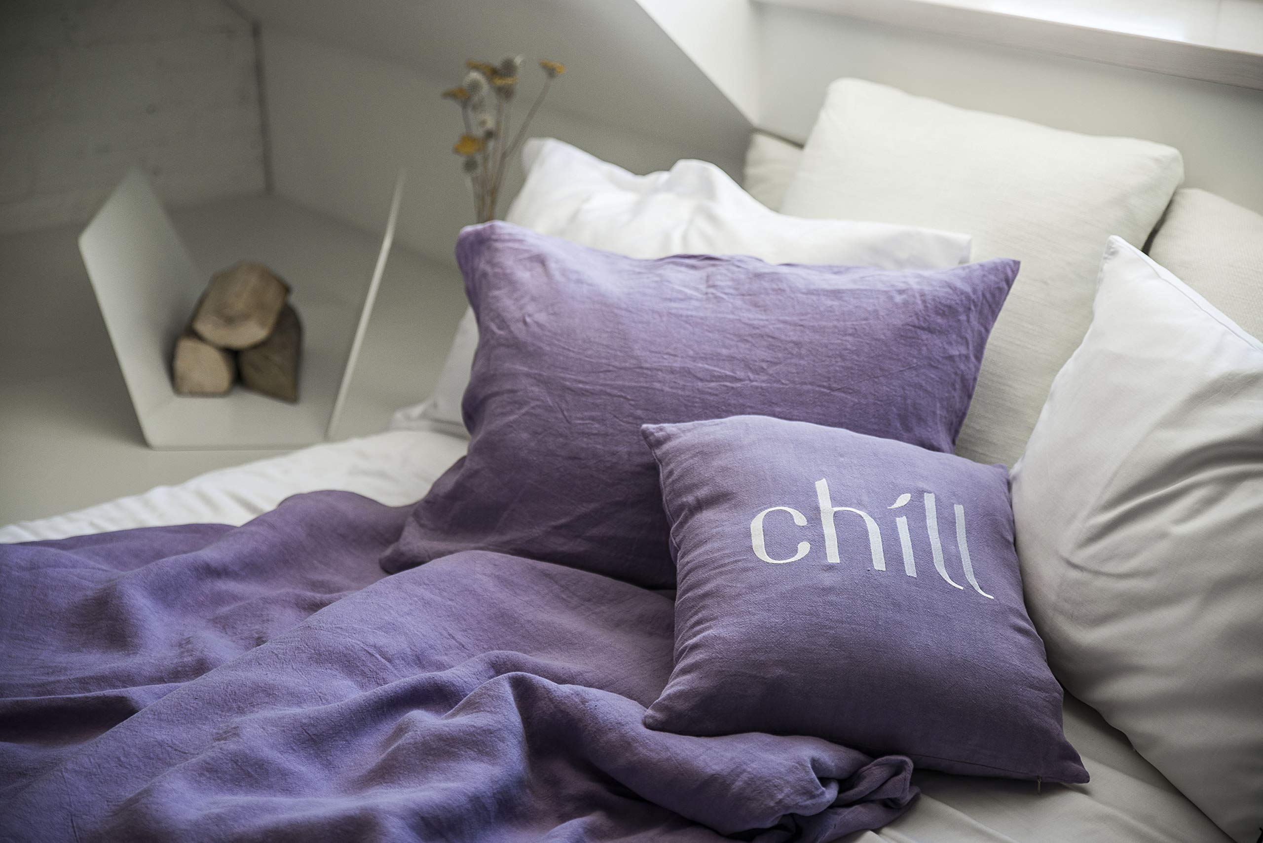 Dusty Purple Linen Duvet Cover - Stone Washed Soft Premium Bedding | Custom Size Handmade Lithuanian Flax Bed Linens | Perfect for Cozy Bedrooms & Luxury Hotel Style Decor