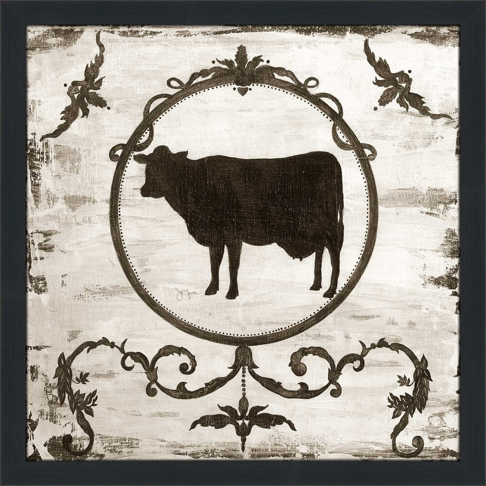 Berkshire Cow Art Print on Acrylic by Tava Studios - Brown Framed Wall Decor for Farmhouse, Kitchen & Office