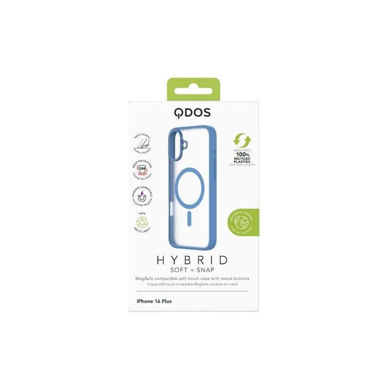 QDOS Hybrid Soft MagSafe Case for iPhone 16 Plus - Shockproof & Anti-Scratch Protection - Perfect for Work, Travel & Outdoor Activities (Blue)