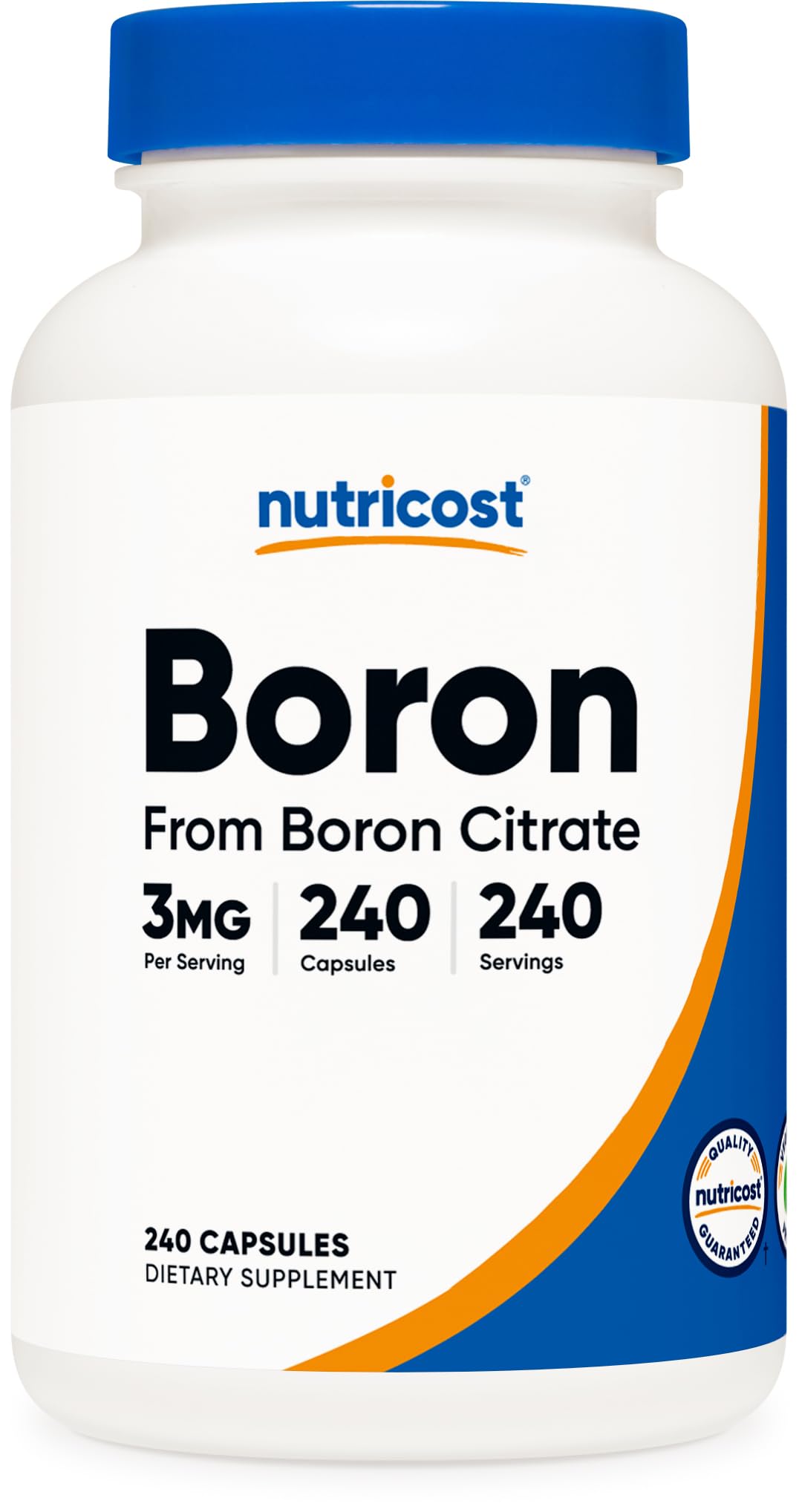 Nutricost Boron 3mg Supplement - 240 Vegetarian Capsules | Gluten Free, Non-GMO | Supports Bone Health & Joint Function for Active Lifestyles