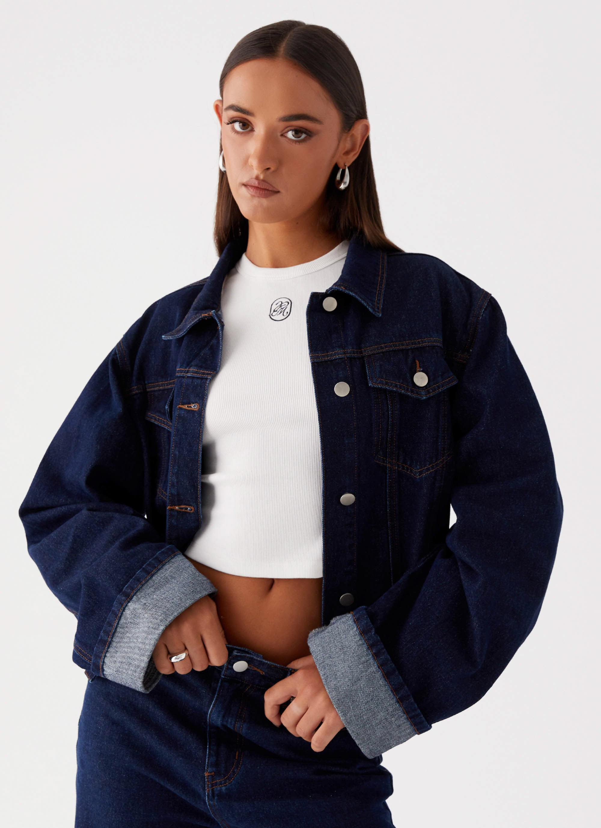 Back Again Oversized Denim Jacket for Women - Vintage Blue Distressed Denim Coat | Casual Streetwear, Layering Essential for Fall & Spring
