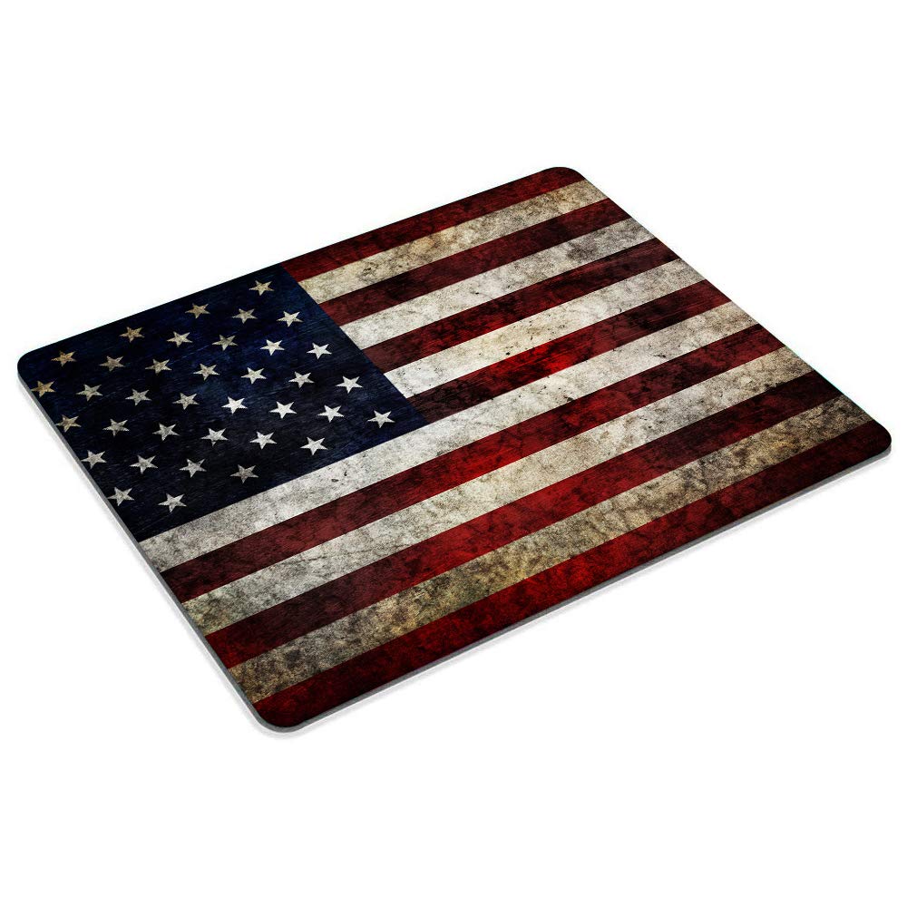 USA Flag Mouse Pad - Non-Slip Rubber Base Computer Mousepad for Laptop & Office Desk Accessories (1-Piece) - Perfect for Home Office, Gaming & Patriotic Decor