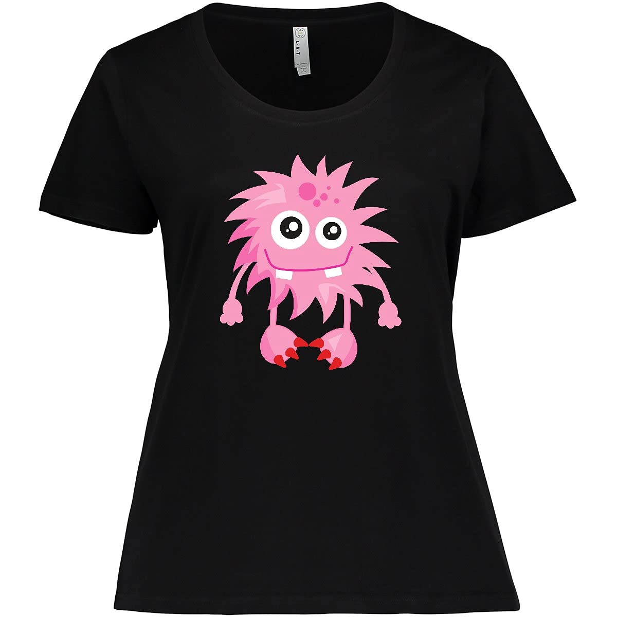 Inktastic Furry Monster Pink Cute Graphic T-Shirt for Women - Plus Size Soft Cotton Tee for Casual Wear, Halloween Costumes & Funny Gift Ideas