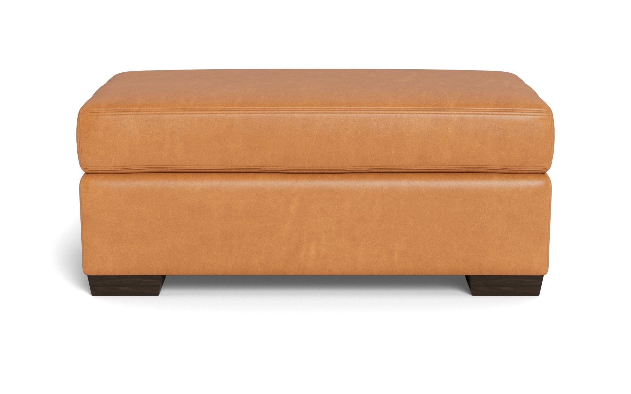 Premium Leather Ottoman with Storage - Modern Footrest & Extra Seating for Living Room, Bedroom, or Office - Brown Genuine Leather Bench with Tufted Design