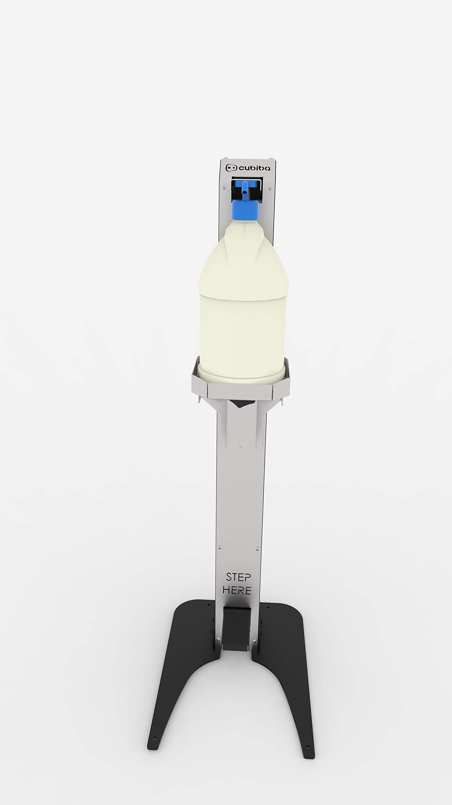 Foot Operated Hand Sanitizer Stand - Heavy Duty 100% Steel Base - Compatible with 1 Gallon Bottles - Non-Slip Stable Design for Home, Office & Public Spaces - Portable or Wall Mount Sanitizing Station for Touch-Free Hygiene