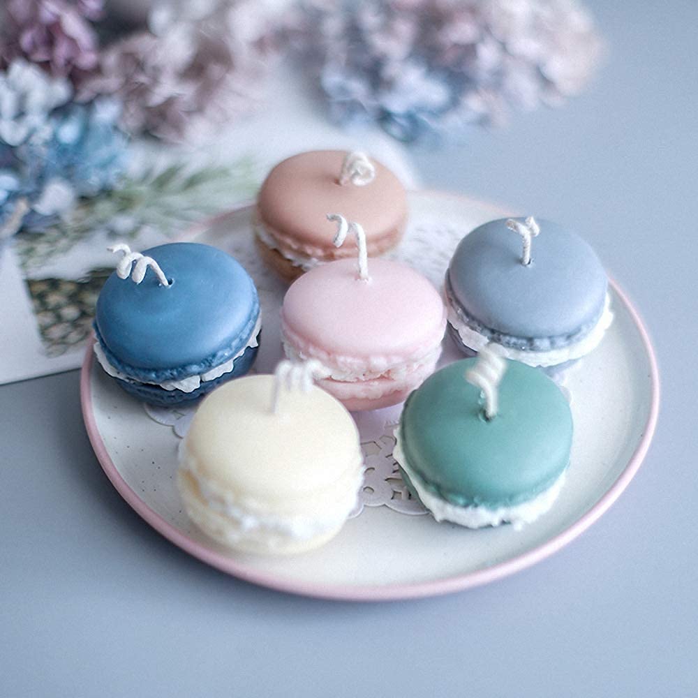 6-Cavity 3D Macaron Silicone Mold for Baking - DIY Fondant, Chocolate, Candy, Soap, Bath Bomb & Cupcake Decorations - Perfect for Desserts, Party Treats & Cake Toppers