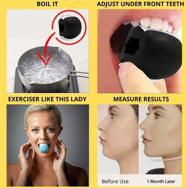 Frill Jawline Exerciser & Double Chin Reducer for Women & Men - Face & Neck Toner for Slimmer Jawline & Defined Facial Contours | Perfect for Home Workouts, Fitness Routines & Self-Care