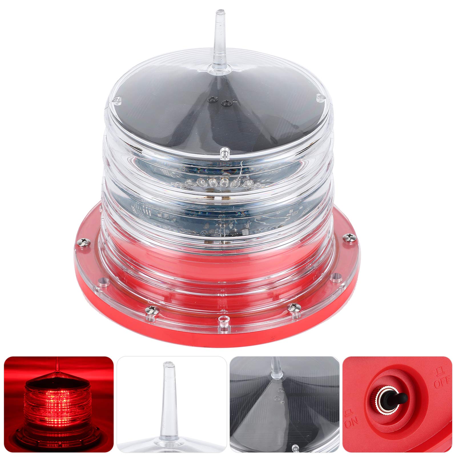 Solar Powered LED Boat Navigation Lights - IP68 Waterproof Marine Beacon Light with Flashing Mode for Ships, Yachts & Boats | Perfect for Night Sailing, Fishing & Water Safety