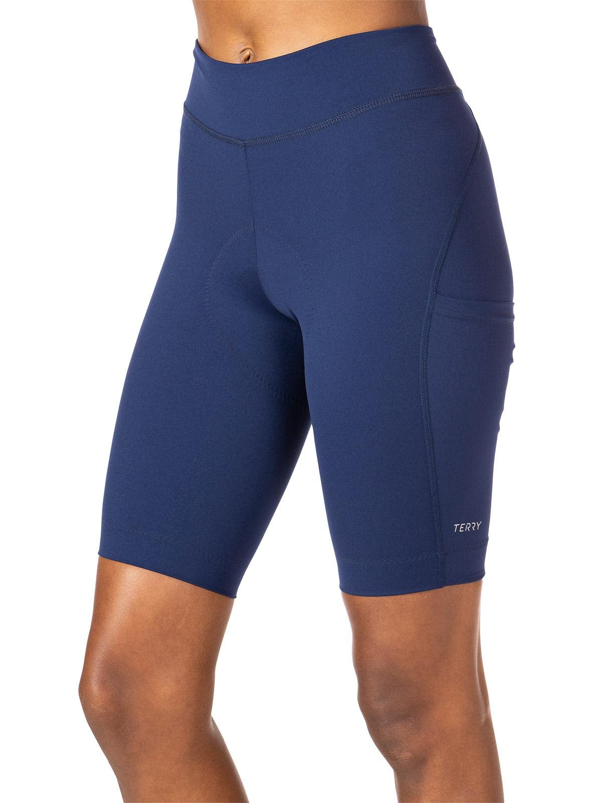 Women's Terry Bike Shorts - 11 Inch Padded Compression Cycling Shorts with UPF 50+ for Road & Mountain Biking | Perfect for Touring, Spinning & Outdoor Workouts